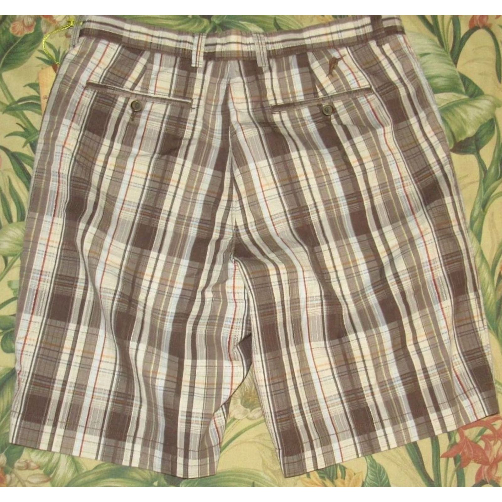 Tommy Bahama Tommy Bahama Plaid Squad 11" Cotton Silk Chino Shorts 35 NWT Mens Color Multicolor XS-XL Size US 35 - 3 Thumbnail