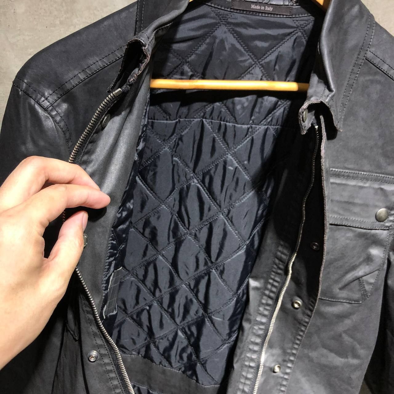 Z Zegna Zegna Waxed motorcycle leather jacket Size US M / EU 48-50 / 2 - 12 Thumbnail