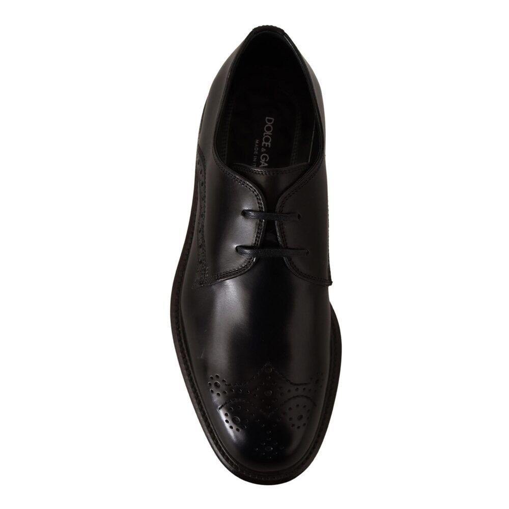 Dolce & Gabbana Dolce & Gabbana Elegant Black Derby Dress Shoes Size US 6 / EU 39 - 3 Thumbnail