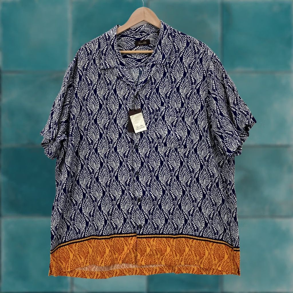Tasso Elba Tasso Elba Island Shirt Mens 2XL Navy Silk Blend Tropical Leaf Hawaiian Aloha Shirt Size US XXL / EU 58 / 5 - 1 Thumbnail