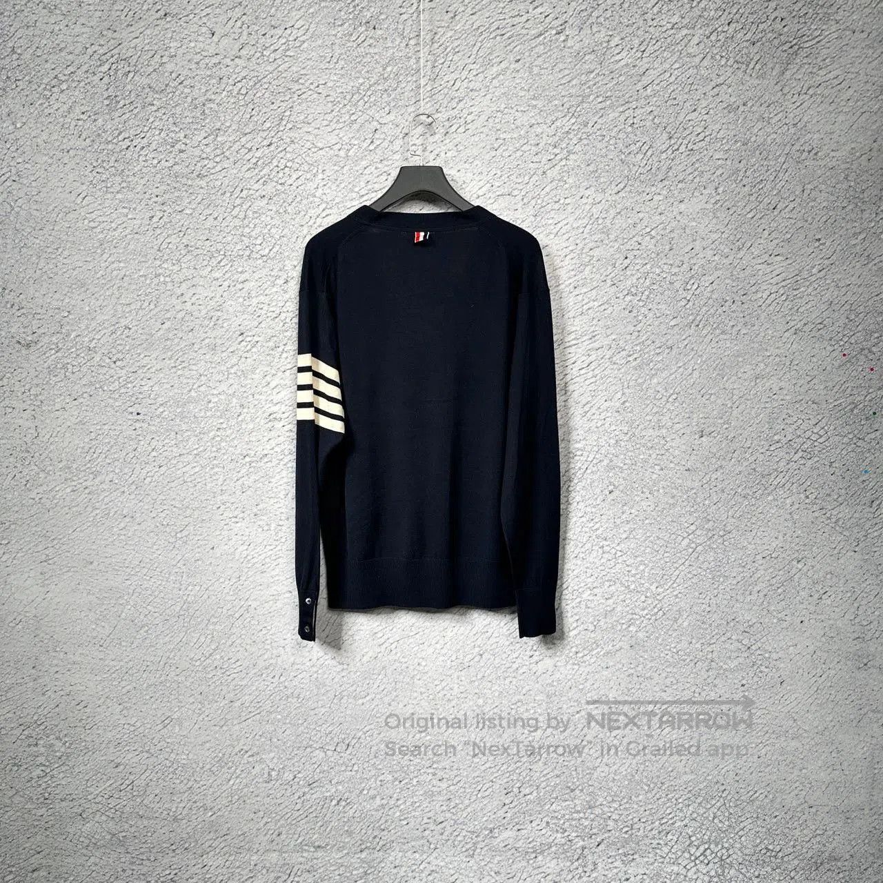 Thom Browne thom browne navy classic cardigan with stripes. Size US XL / EU 56 / 4 - 3 Thumbnail