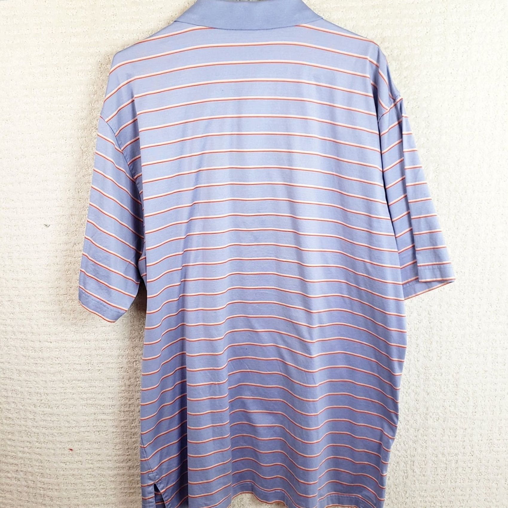 Peter Millar Peter Millar Golf Shirt Men L Blue Striped Cotton Polo Size US L / EU 52-54 / 3 - 6 Thumbnail