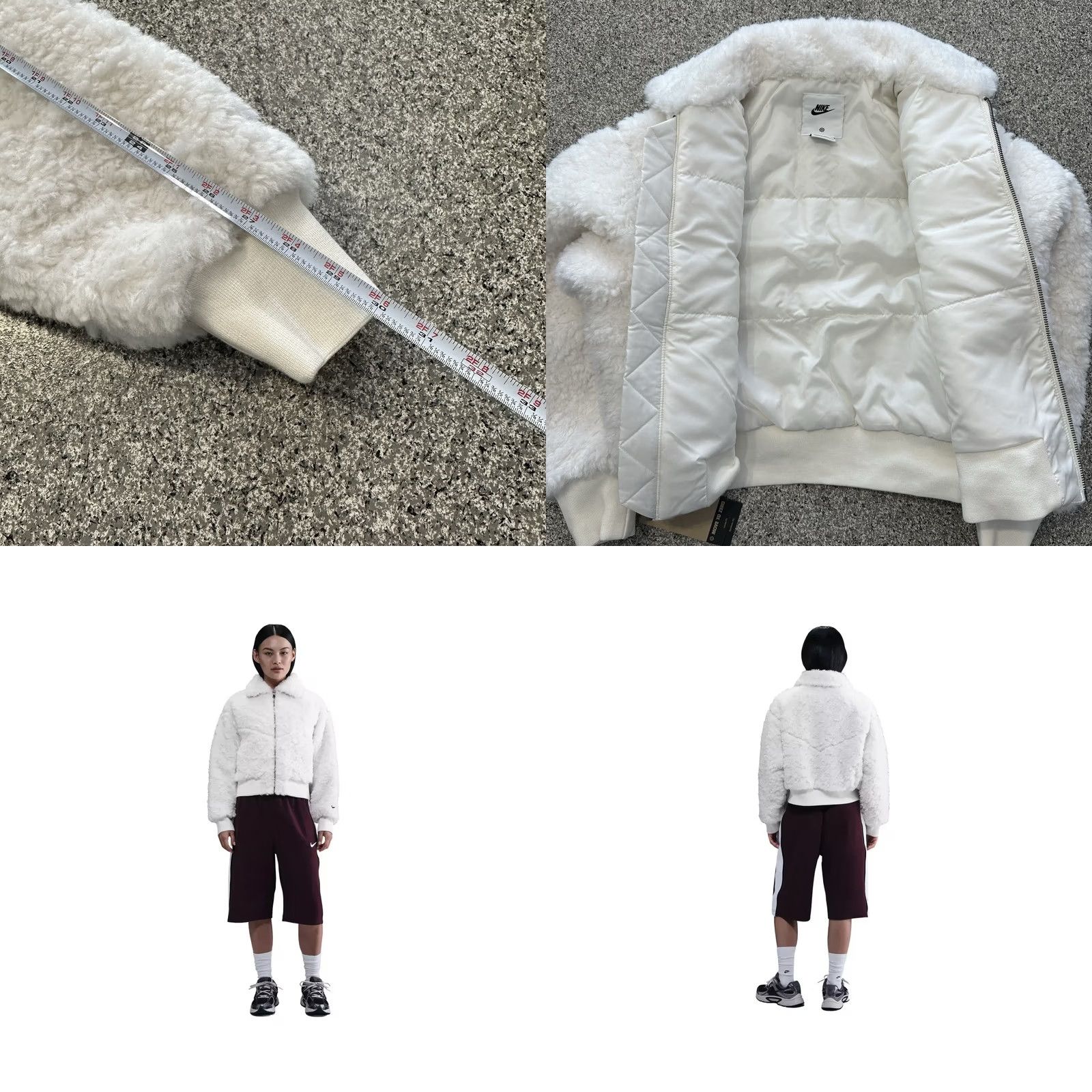 Nike Nike Sportswear Essential Jacket Womens S White Fur Bomber Size S / US 4 / IT 40 - 8 Thumbnail