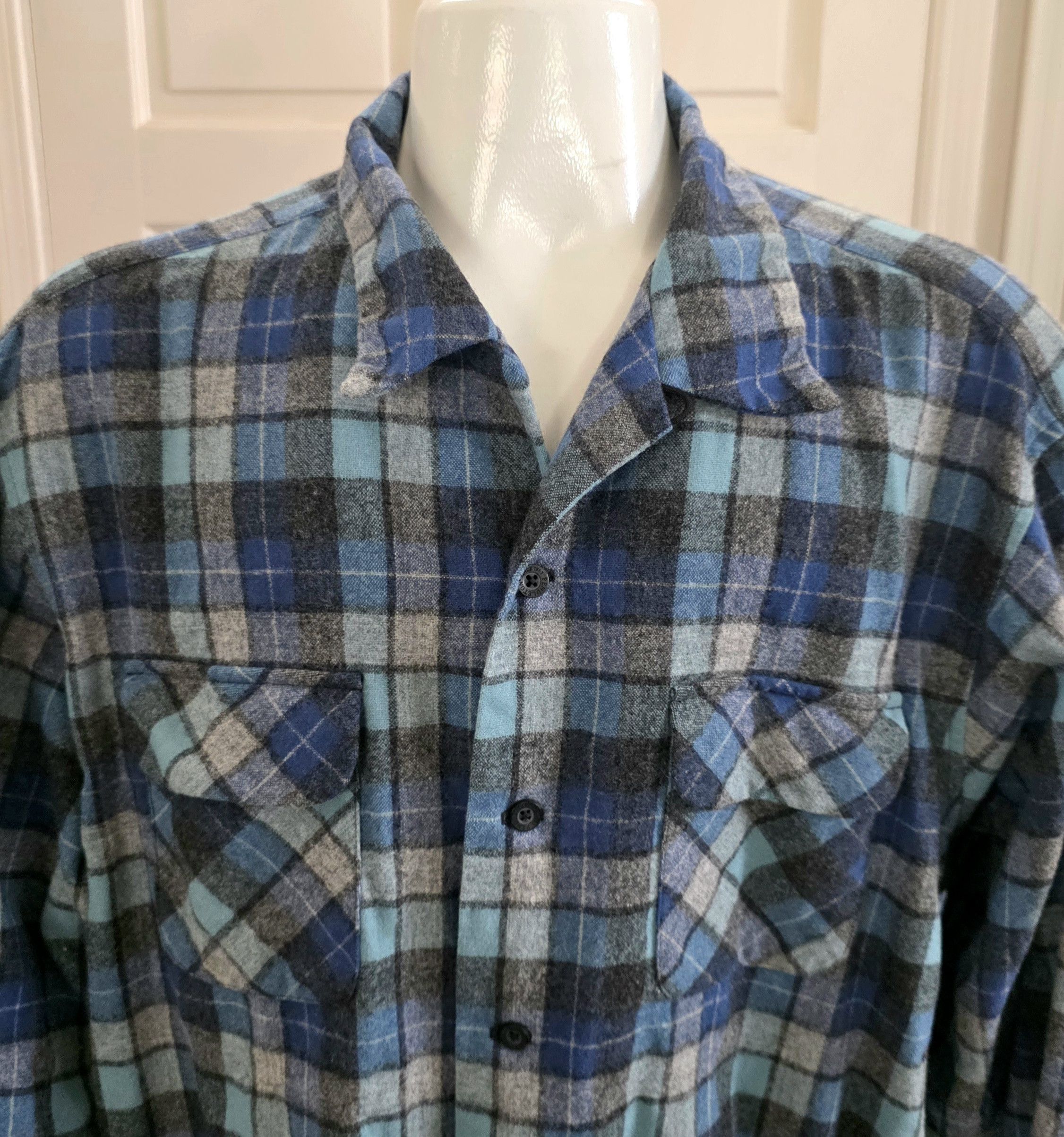Pendleton Pendleton Board Shirt Wool Flannel Blue Plaid Button-Up XXL Size US XXL / EU 58 / 5 - 2 Thumbnail