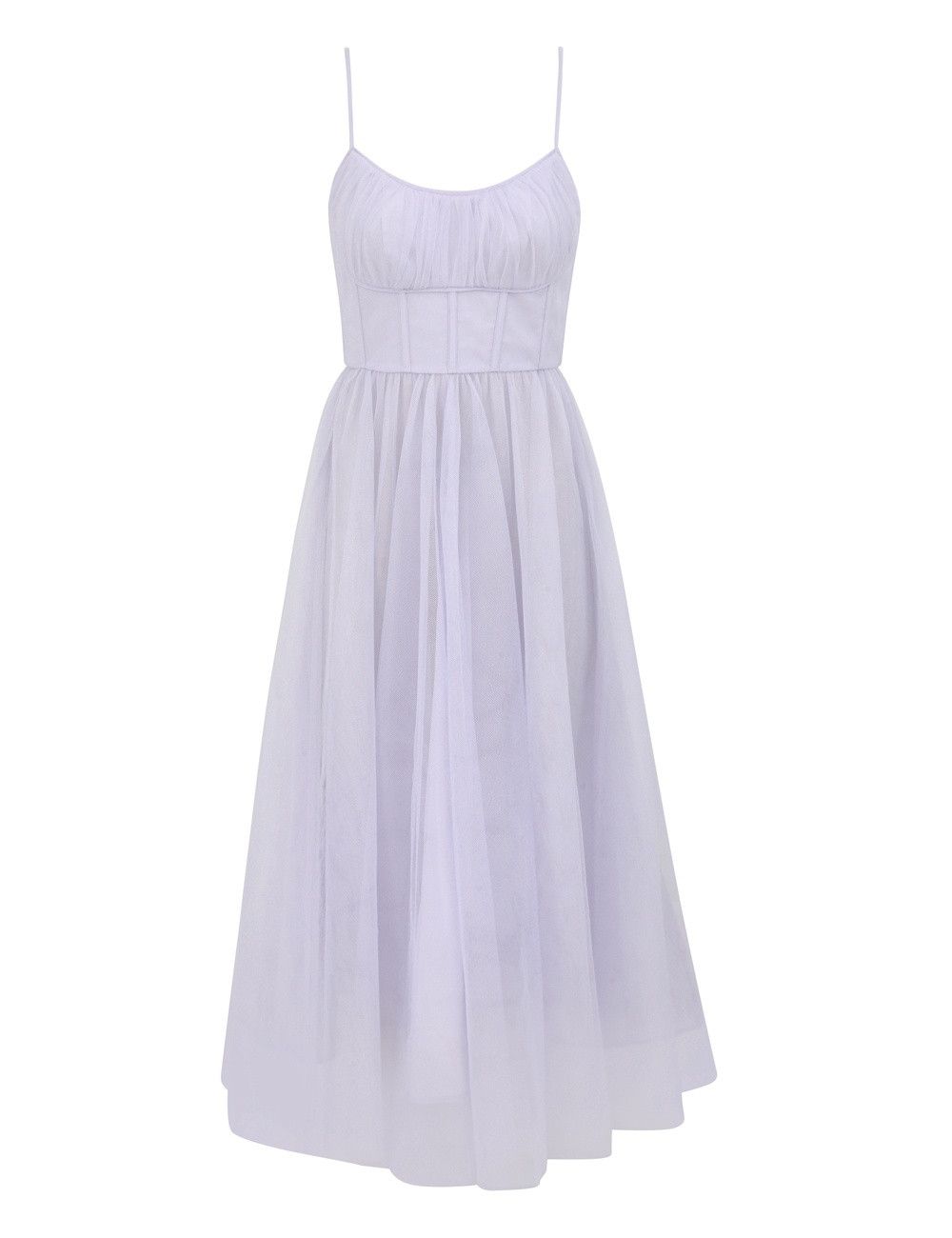 oc11z1025 Tulle Corset Midi Dress in Light Blue