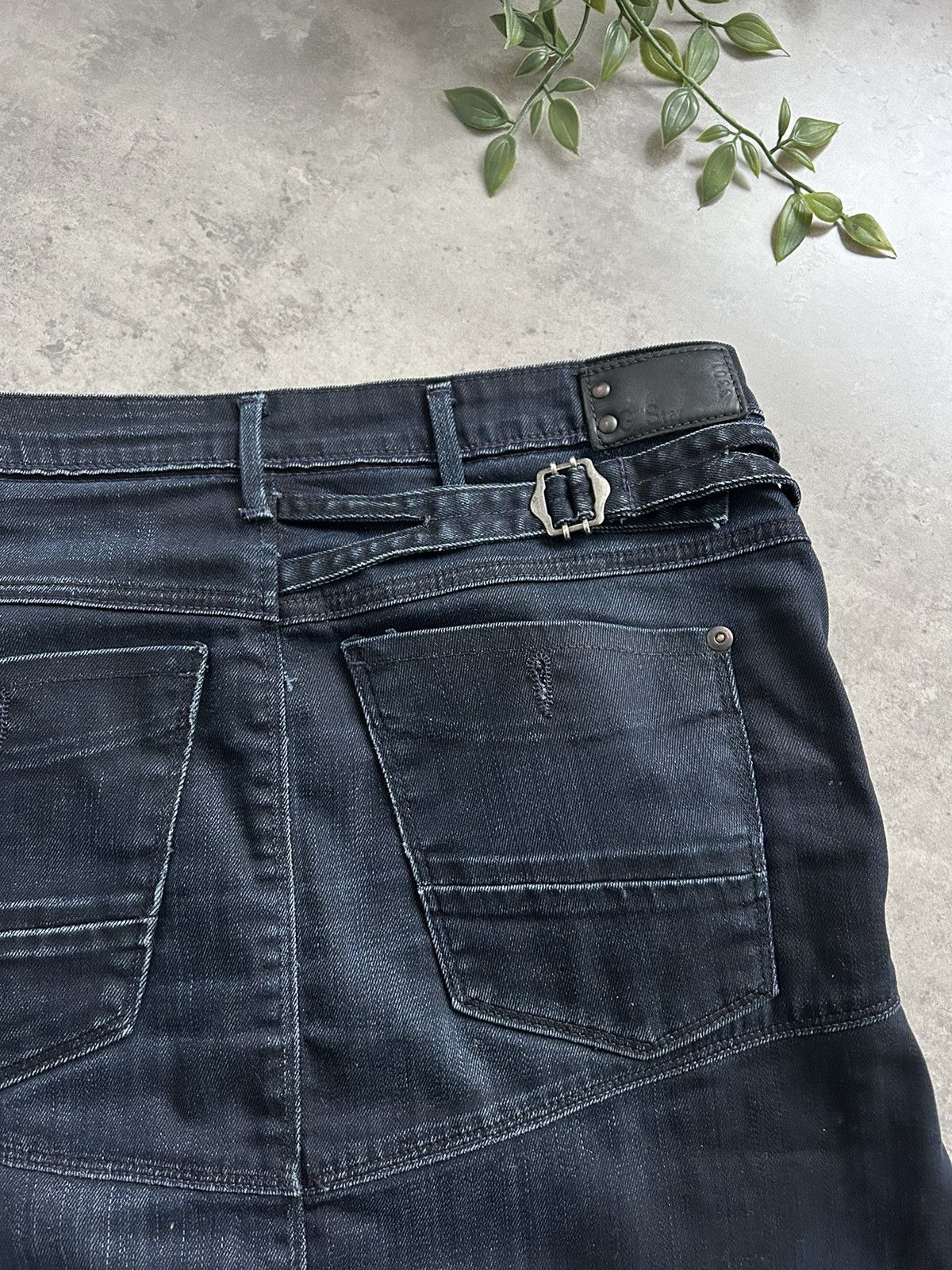 G-Star Vintage Cargo GStar waxed skirt denim Size 29" - 8 Thumbnail