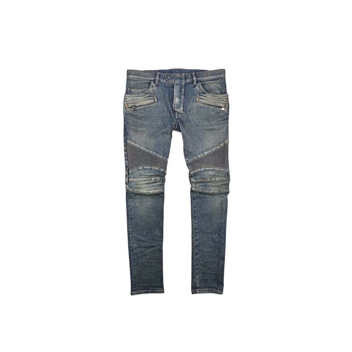 Balmain BALMAIN SS14 BLUE BIKER DENIM Size US 32 / EU 48 - 1 Thumbnail