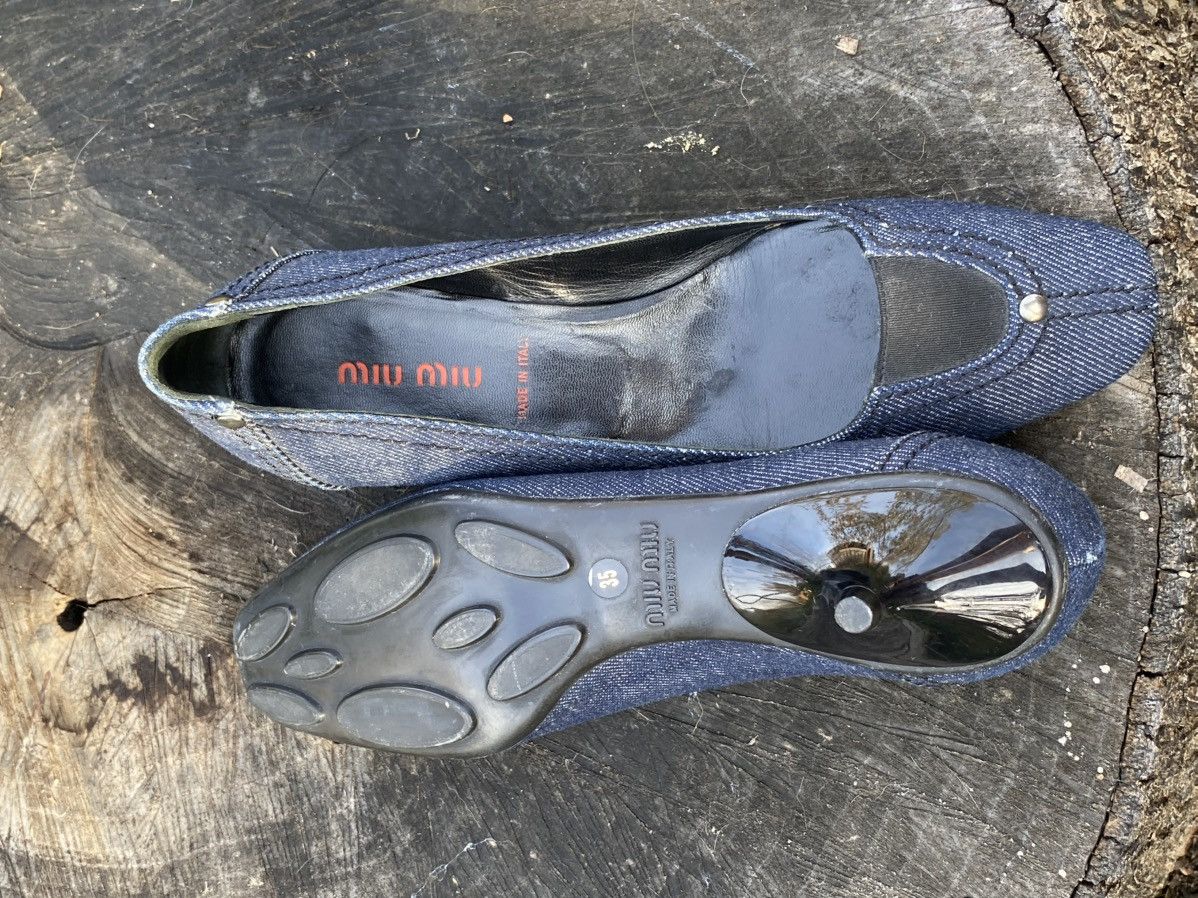 Miu Miu Vintage Miu Miu Denim Low Heel Shoe Size US 5 / IT 35 - 8 Thumbnail