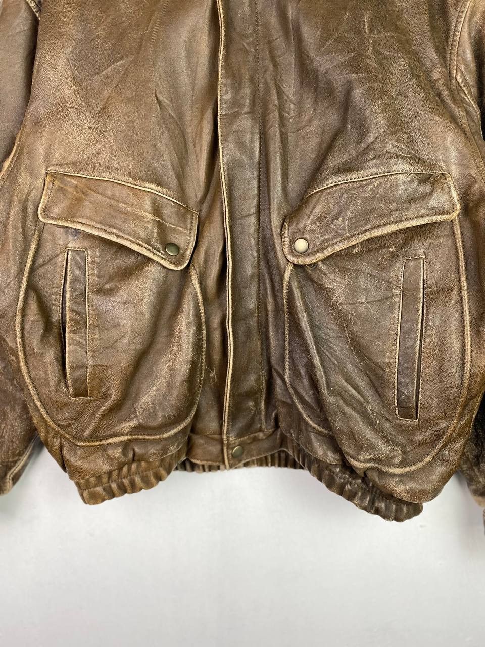 Vintage vintage skendel leather jacket used looked fur lining Size US L / EU 52-54 / 3 - 3 Thumbnail