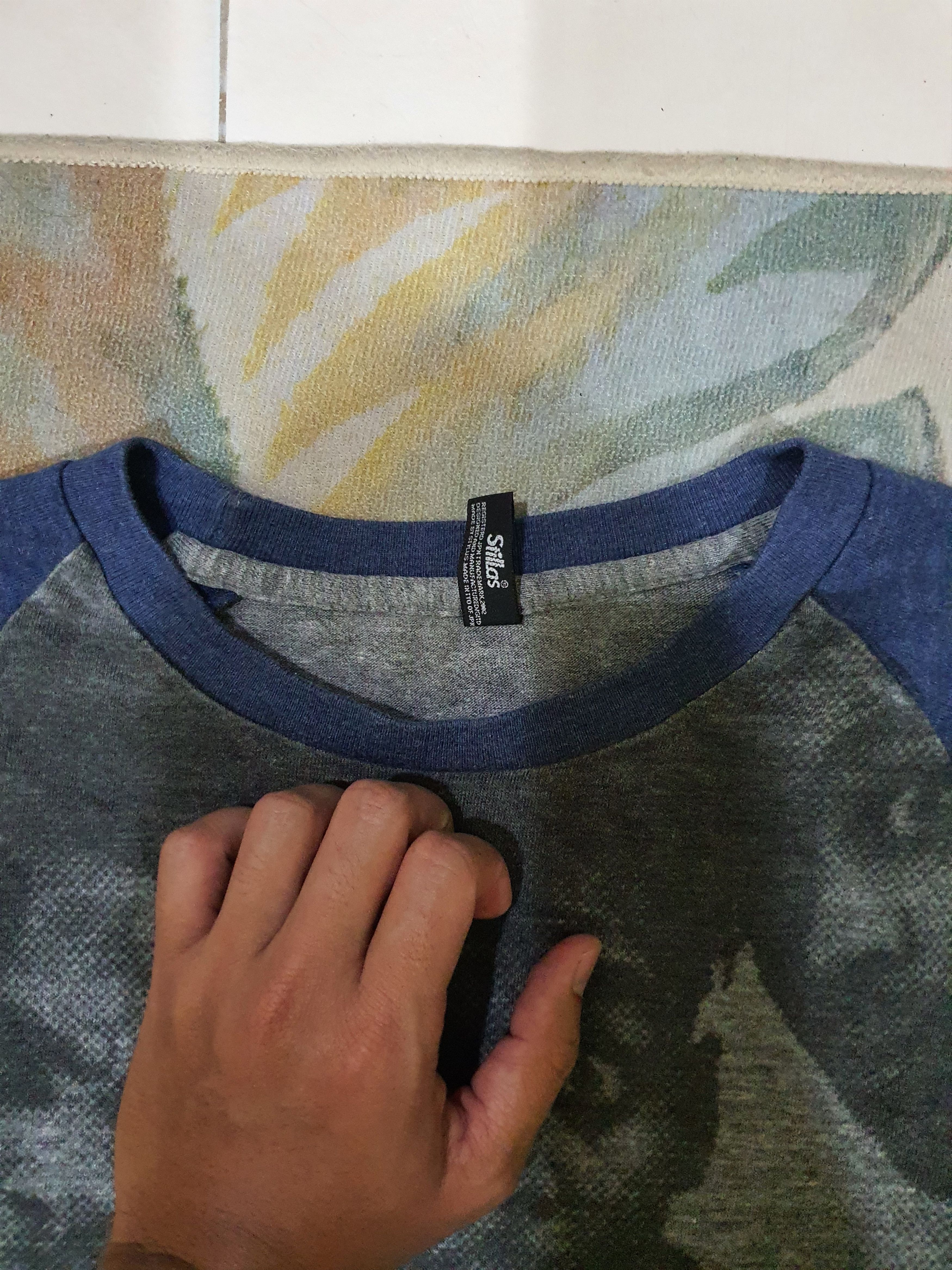 Japanese Brand vintage-style raglan t-shirt with blue three-quarter sleeves Size US L / EU 52-54 / 3 - 6 Thumbnail