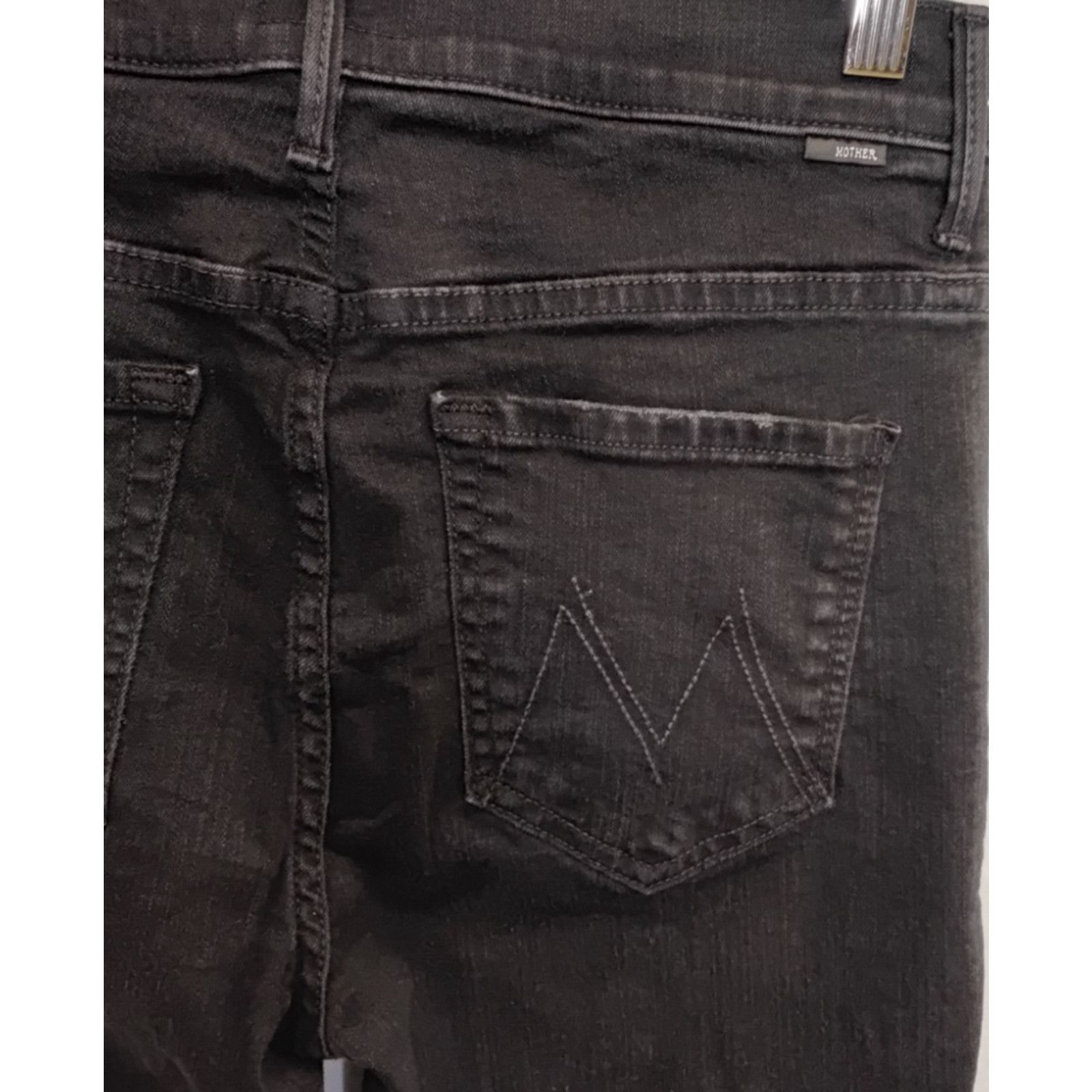 MOTHER Mother The Insider Jeans Women's 28 Black Wash Cropped Size 28" / US 6 / IT 42 - 5 Thumbnail