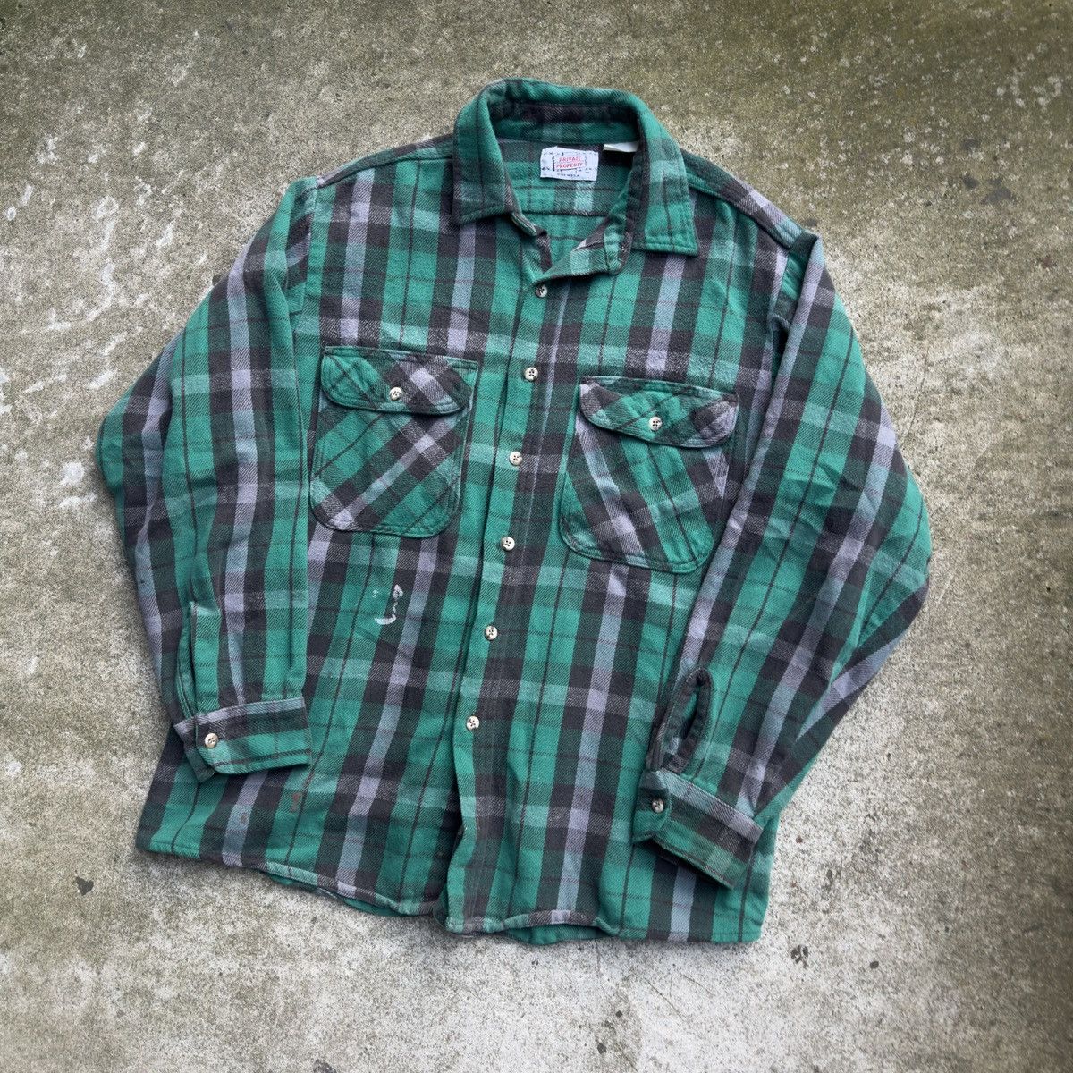 Vintage Thrashed Faded Distressed Plaid Flannel Shirt ERD Grunge Size US XL / EU 56 / 4 - 2 Thumbnail