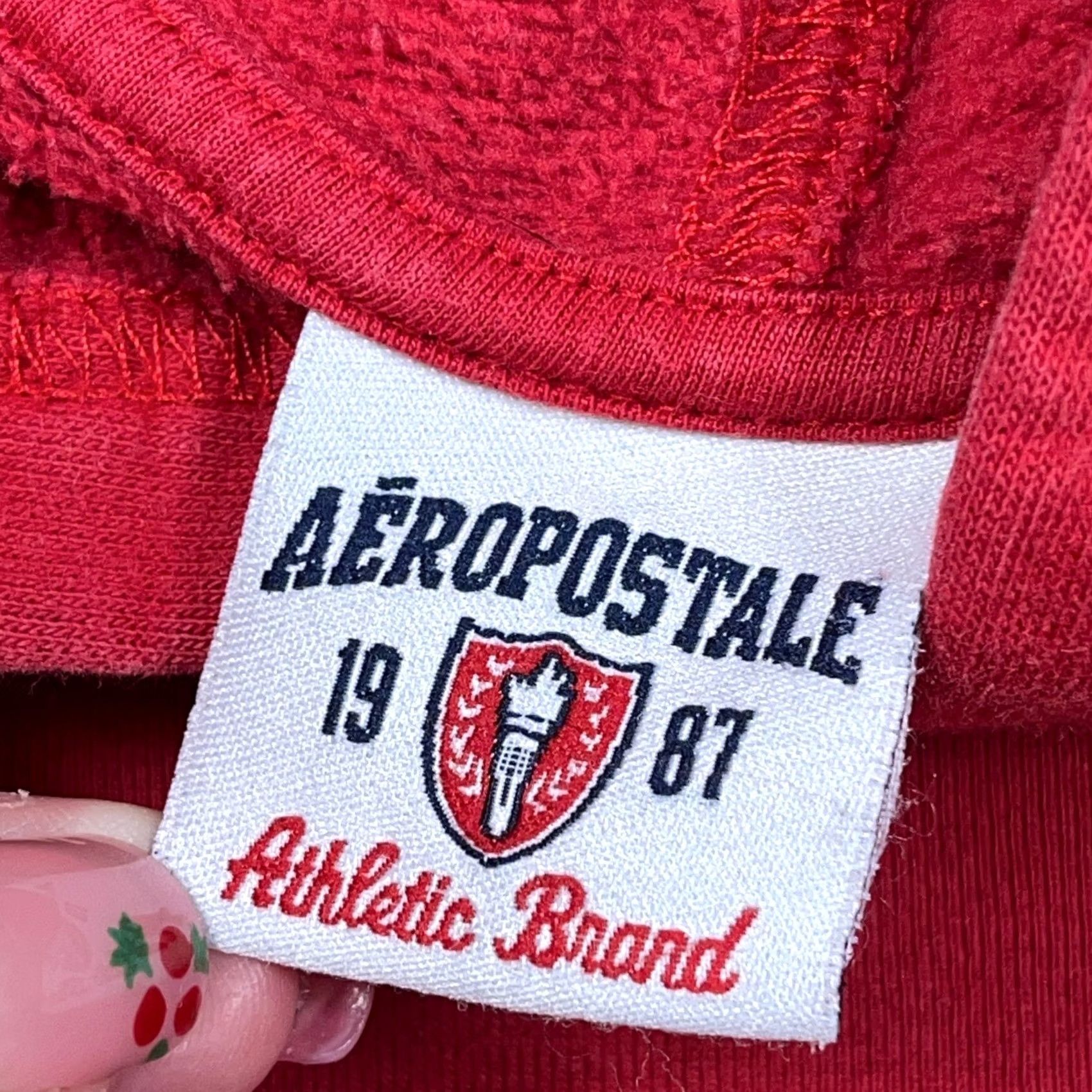 Aeropostale VINTAGE Aeropostale Hoodie Men XL Red Sweatshirt Spellout Boxy 2000s Varsity Logo Graphic Print Hooded Size US XL / EU 56 / 4 - 3 Thumbnail