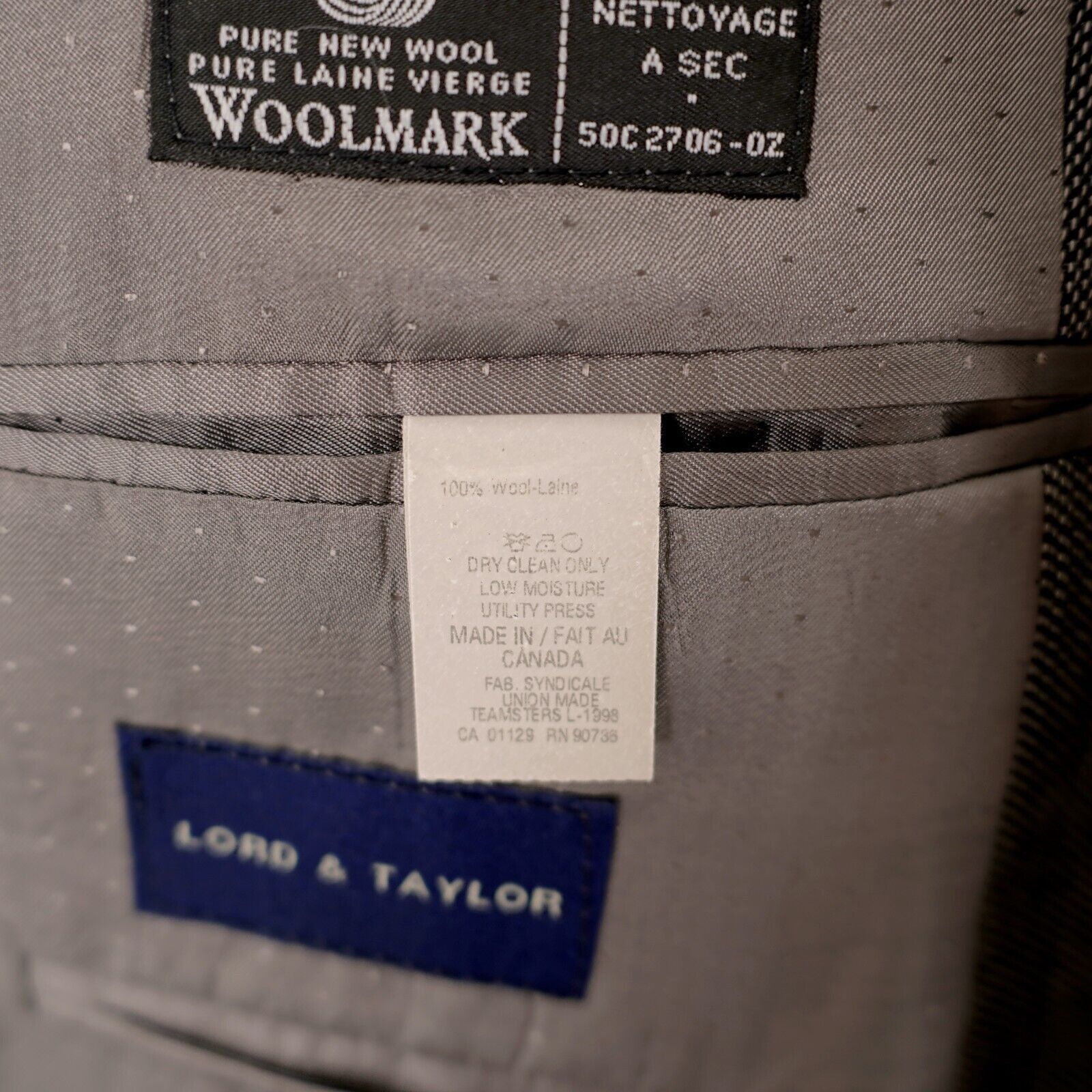 Calvin Klein Calvin Klein Lord & Taylor White Black Check Textured Wool 2 Size 44S - 12 Thumbnail
