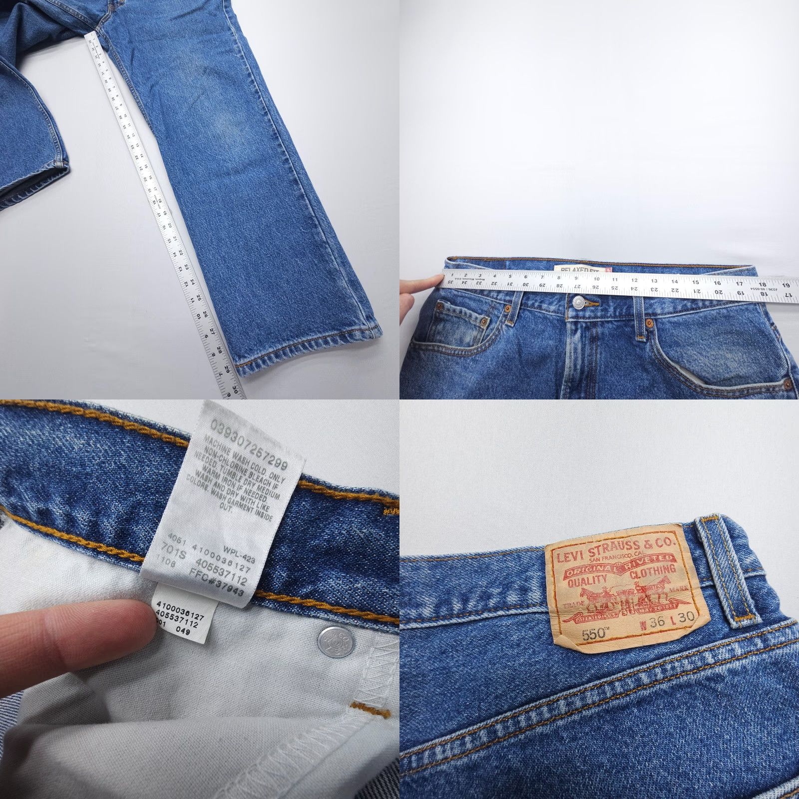 Levi's VINTAGE Levi's 550 Relaxed Fit Jeans Mens 36 x 30 Denim Blue 90s American Fashion Mens Levi's 550 Jeans Size US 36 / EU 52 - 8 Thumbnail
