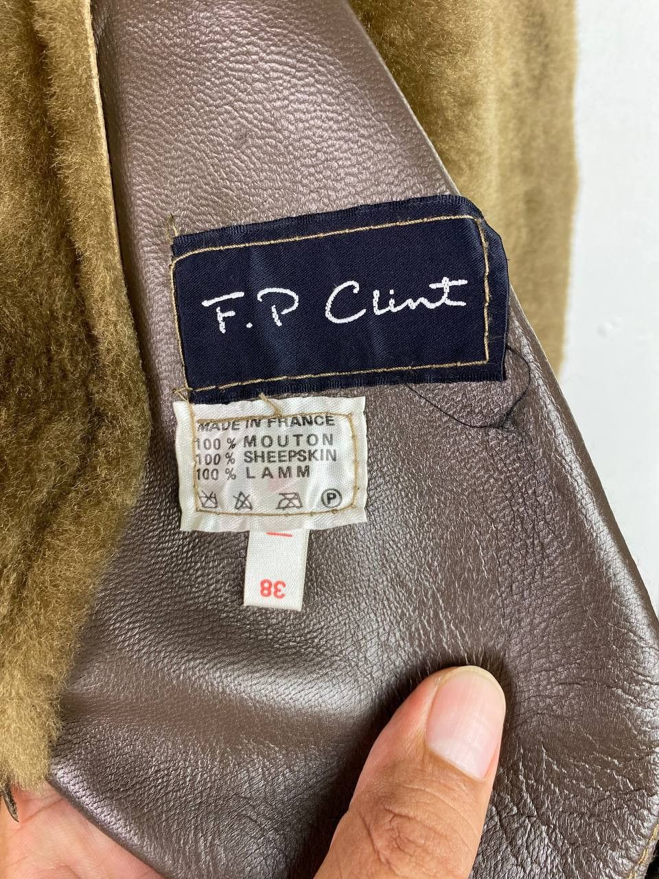 Leather Vintage F.P. Clint Cropped Shearling Mouton Jacket Size US L / EU 52-54 / 3 - 8 Thumbnail