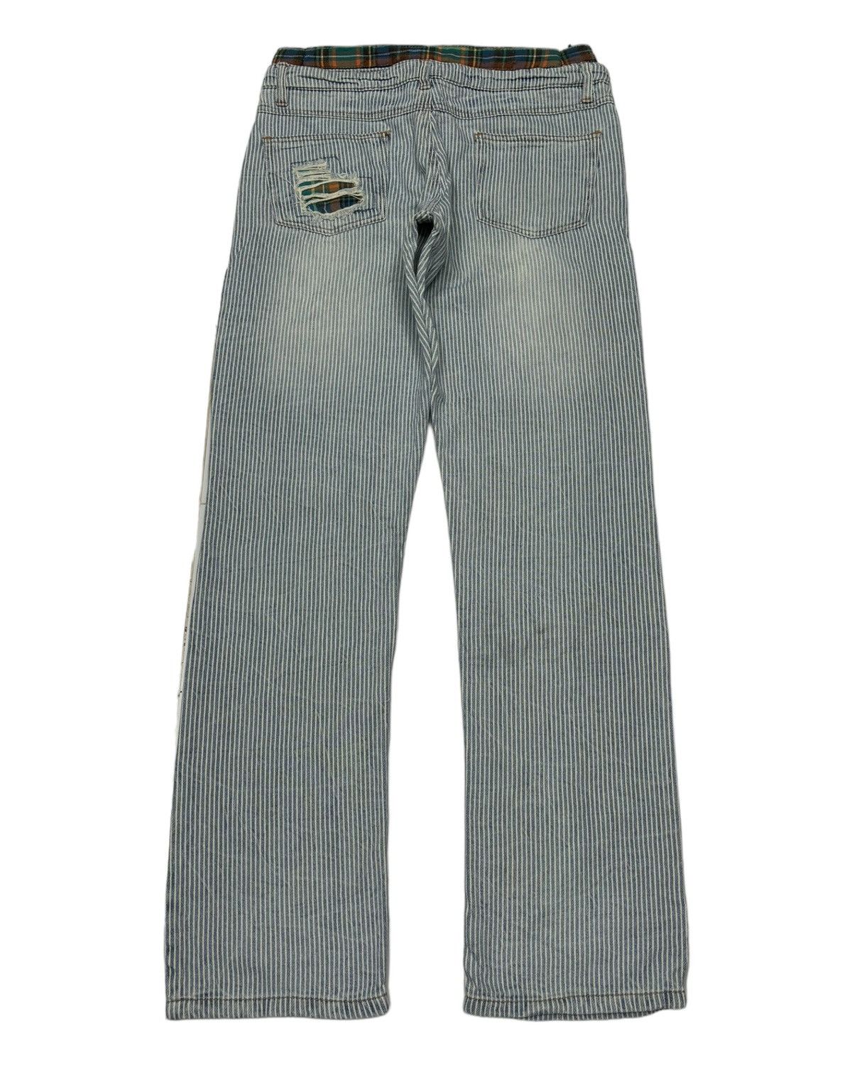 Japanese Brand DOUBLE WAIST STRIPE PUNK DENIM JEANS Size US 30 / EU 46 - 6 Thumbnail