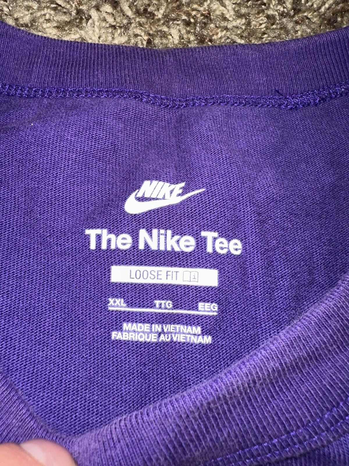 Nike Nike Sportswear Men's Long-Sleeve Center Logo Purple Washed T-Shirt Size US XXL / EU 58 / 5 - 3 Thumbnail