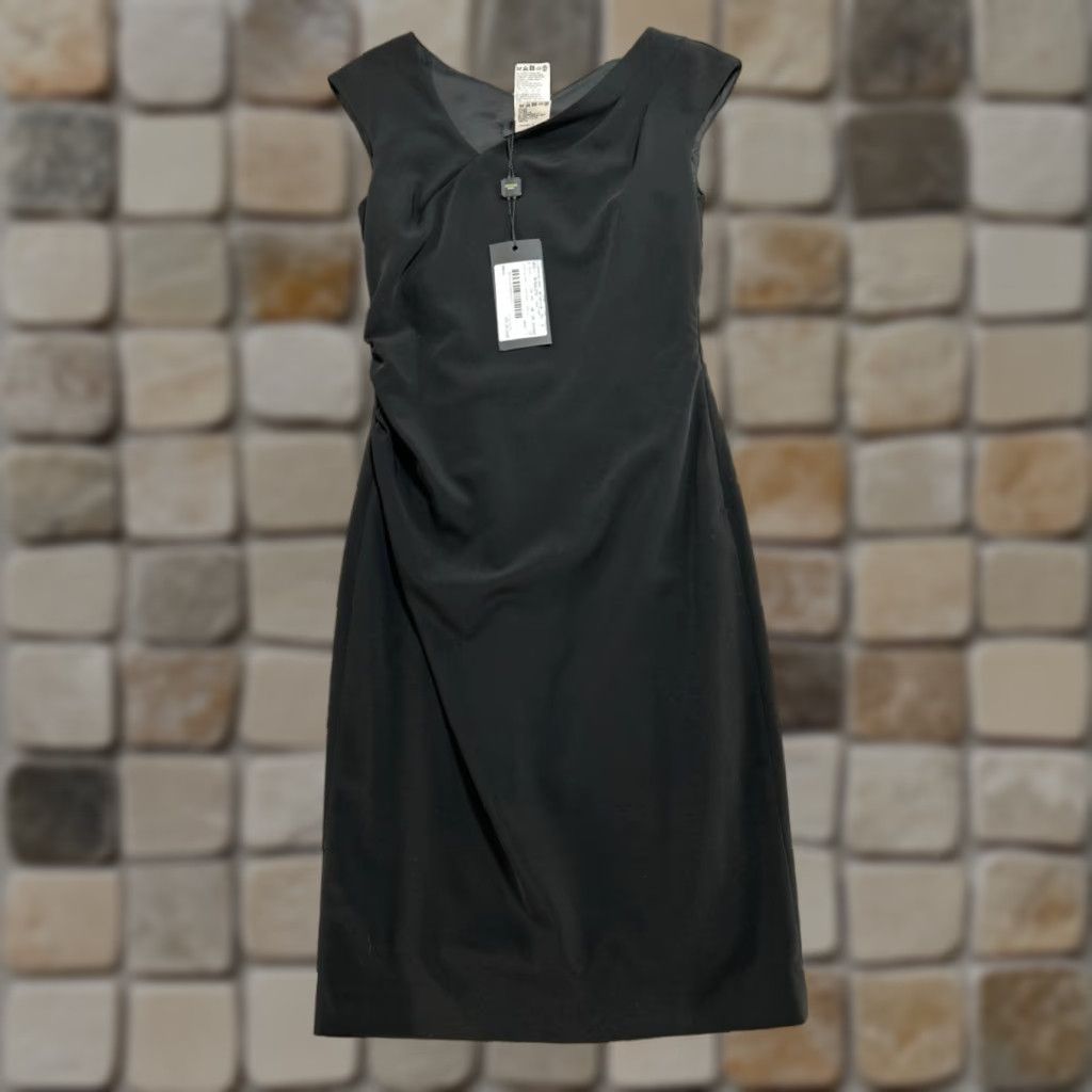Weekend Max Mara Dress 2 Black Pleated Sleeveless Stretch New Womens