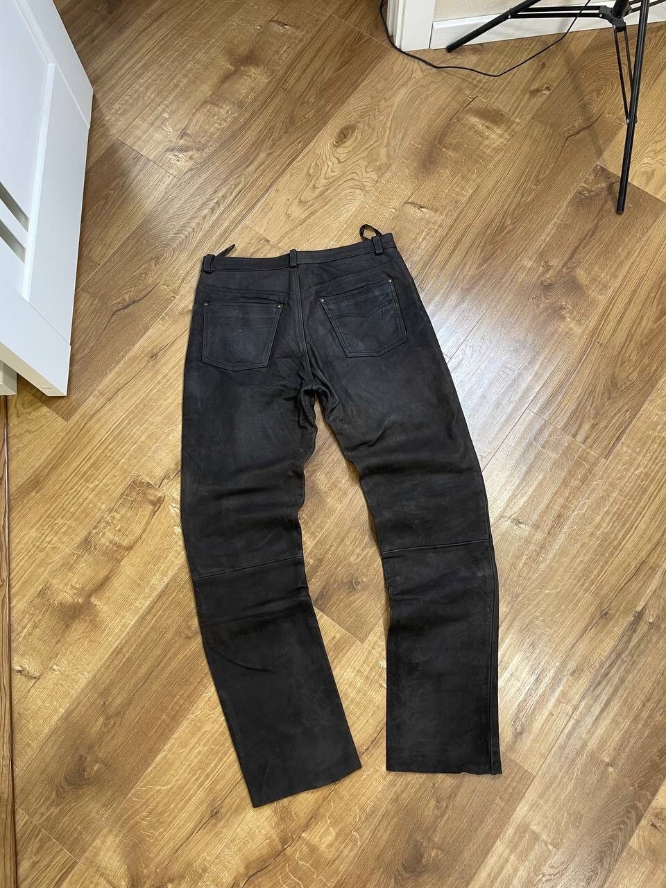 Genuine Leather × Vintage Vintage 90’s Y2K Style Classic Casual Black Leather Pants Size US 36 / EU 52 - 10 Thumbnail