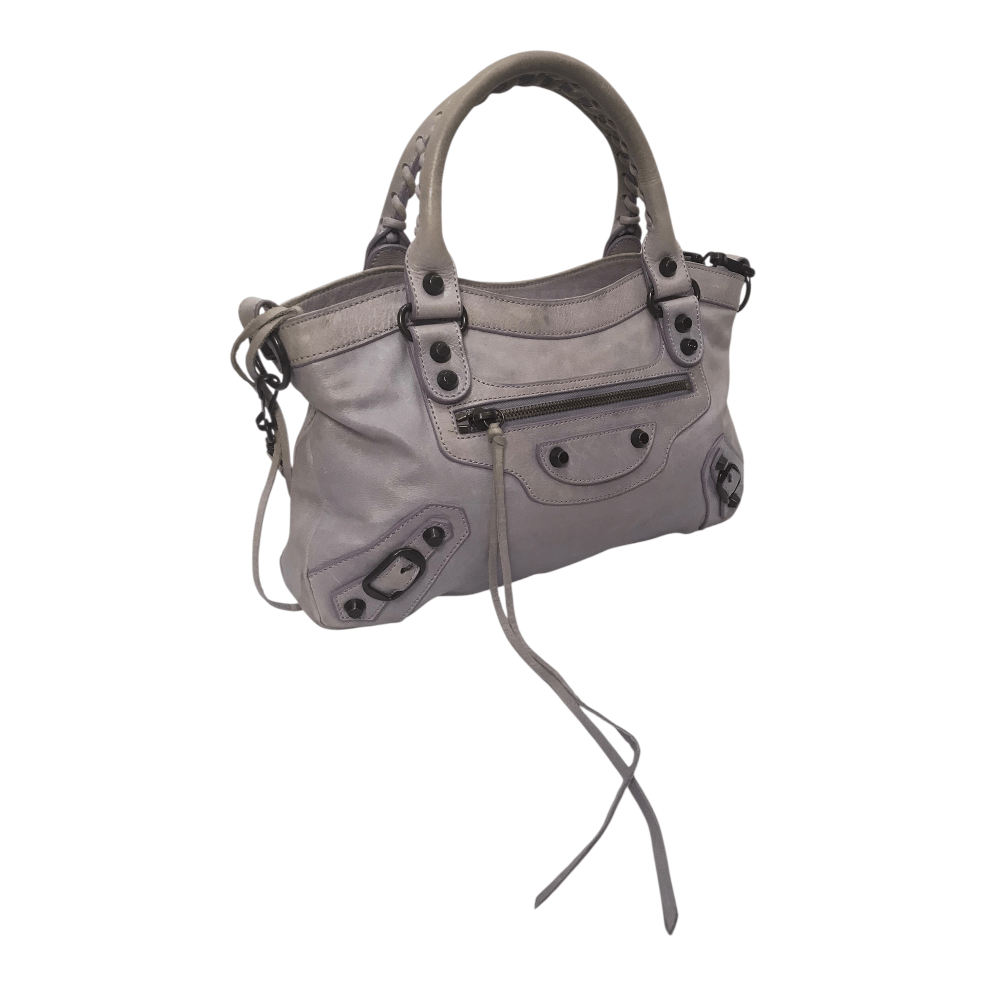 Leather Elegant Leahter Light Purple HandBag Size ONE SIZE - 3 Thumbnail