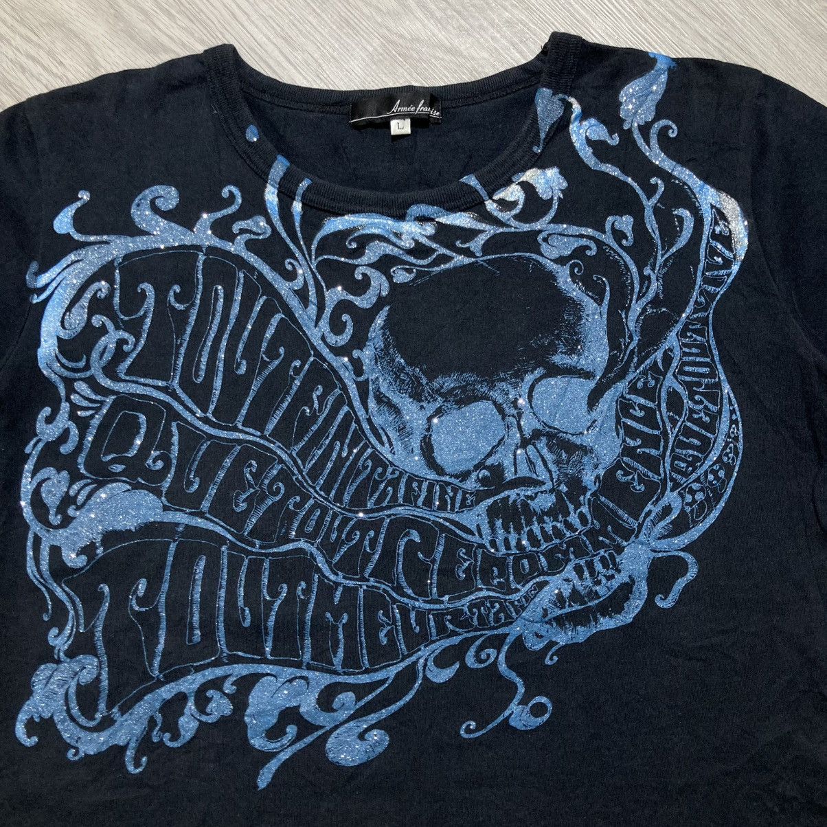 20471120 2000s Armee Skull Ghost Punk Logo Tee Gothic Grunge Style Size US M / EU 48-50 / 2 - 6 Thumbnail