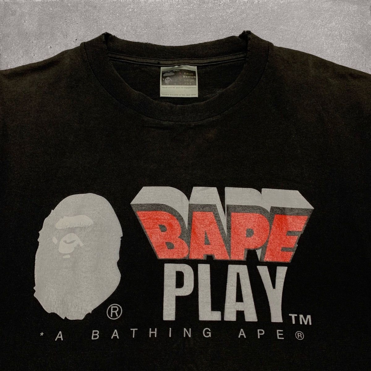 Bape Bape Medium Play Graphic Black Tee Bathing Ape Vintage 1999 Size US M / EU 48-50 / 2 - 3 Thumbnail