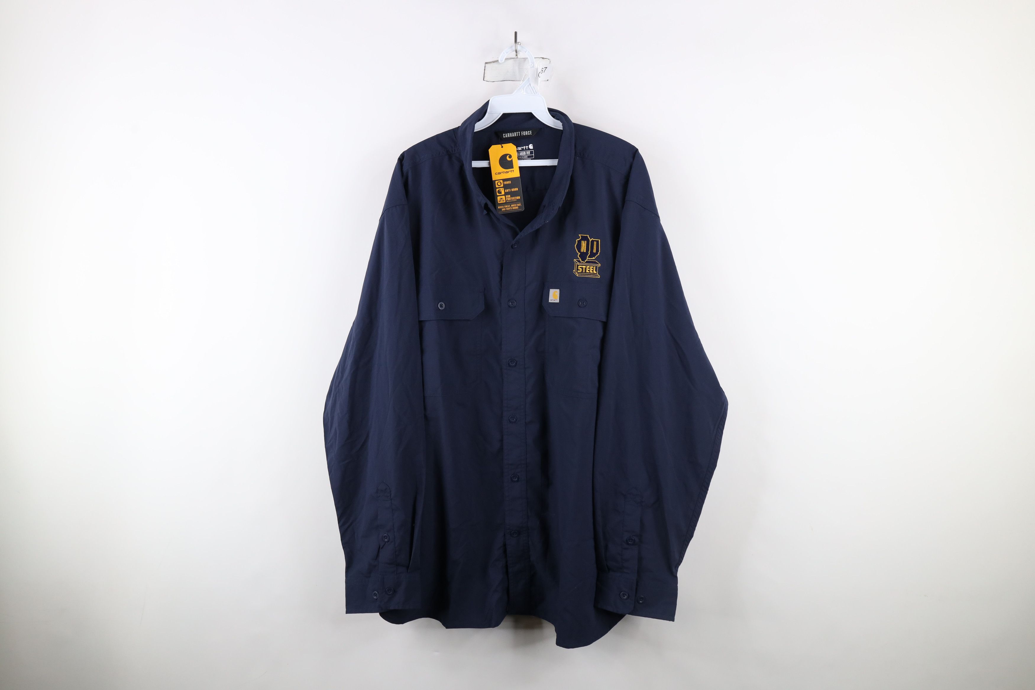 Carhartt × Vintage New Carhartt Northern Illinois NI Steel Button Shirt Blue Size US XXL / EU 58 / 5 - 1 Thumbnail