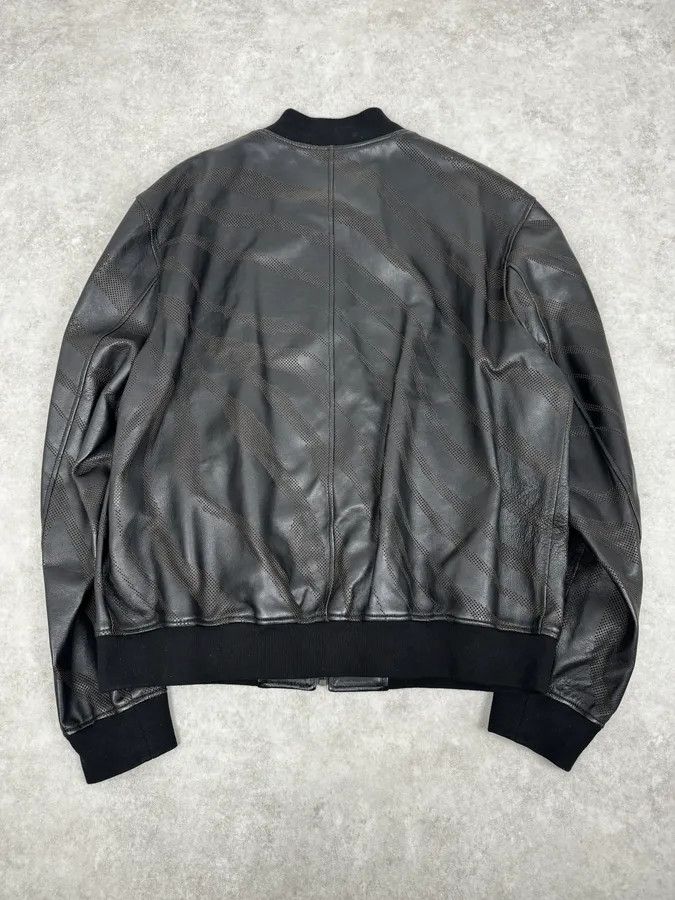 Roberto Cavalli Roberto Cavalli Black Lazer Cut Bomber Leather Jacket Size US XL / EU 56 / 4 - 4 Thumbnail