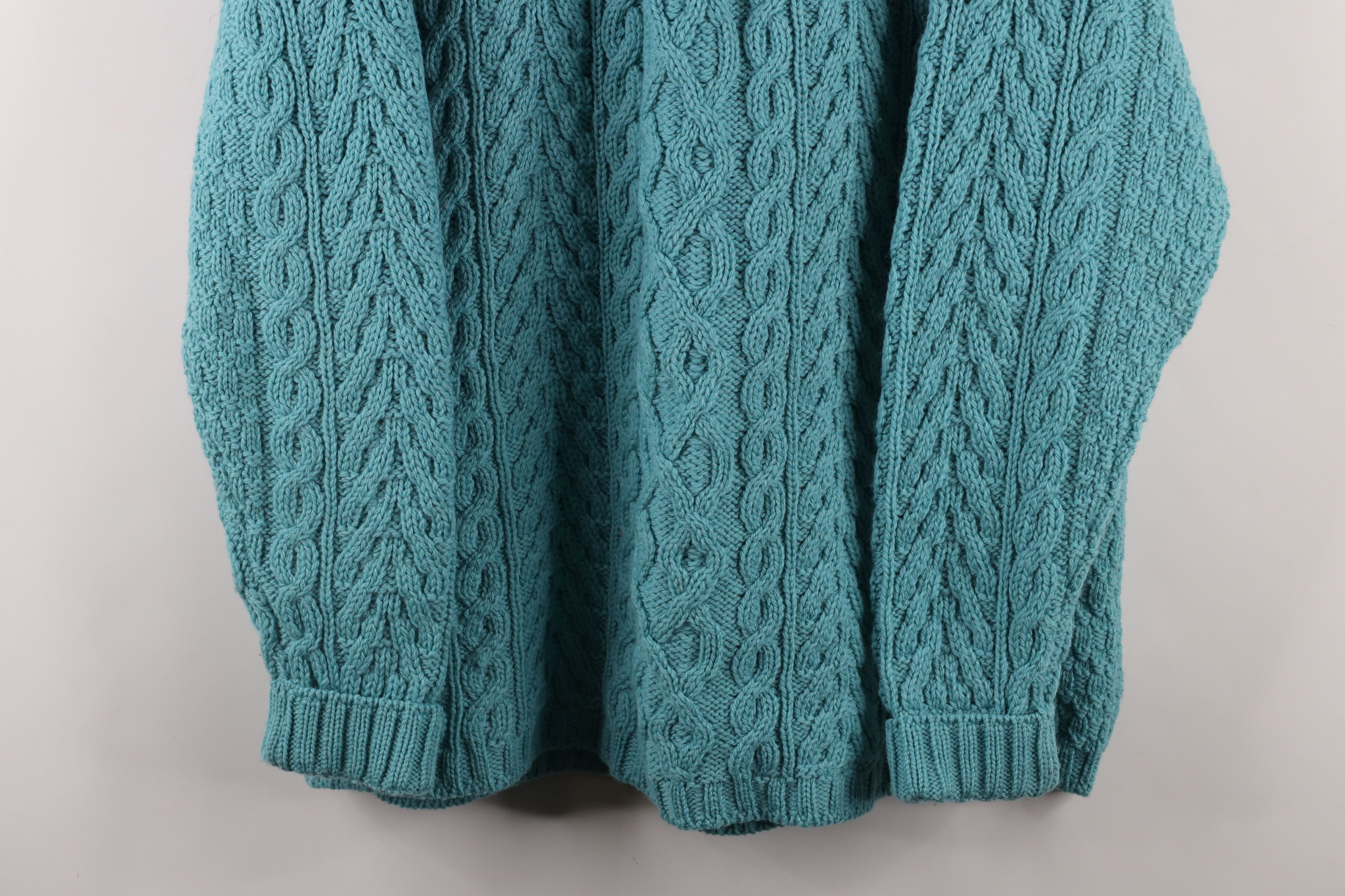 Vintage Vintage 90s Merino Wool Chunky Cable Knit Fisherman Sweater Size XL / US 12-14 / IT 48-50 - 3 Thumbnail
