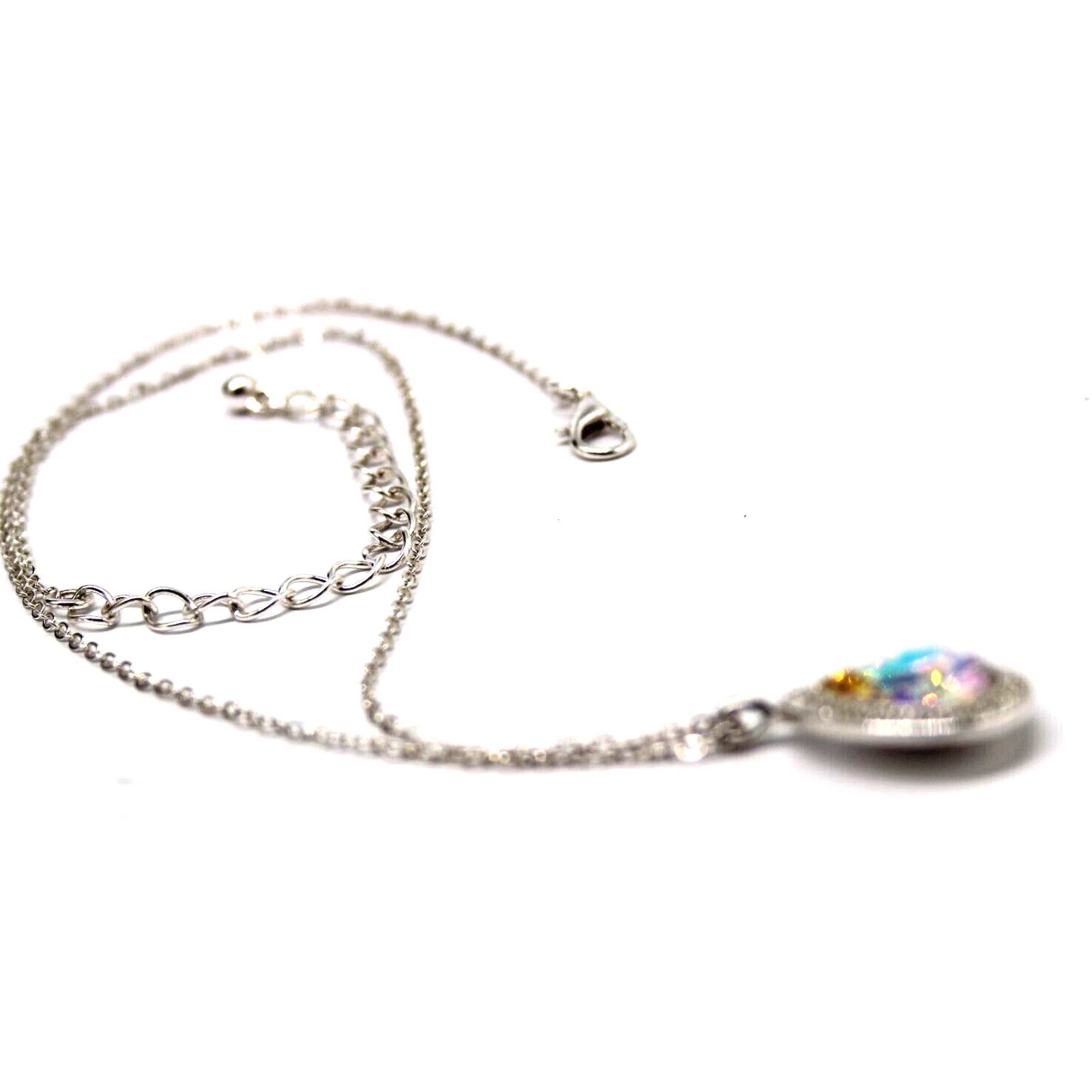 Other Fiery Aurora Borealis Rhinestone Necklace Earring •Tear Drop Size ONE SIZE - 2 Thumbnail