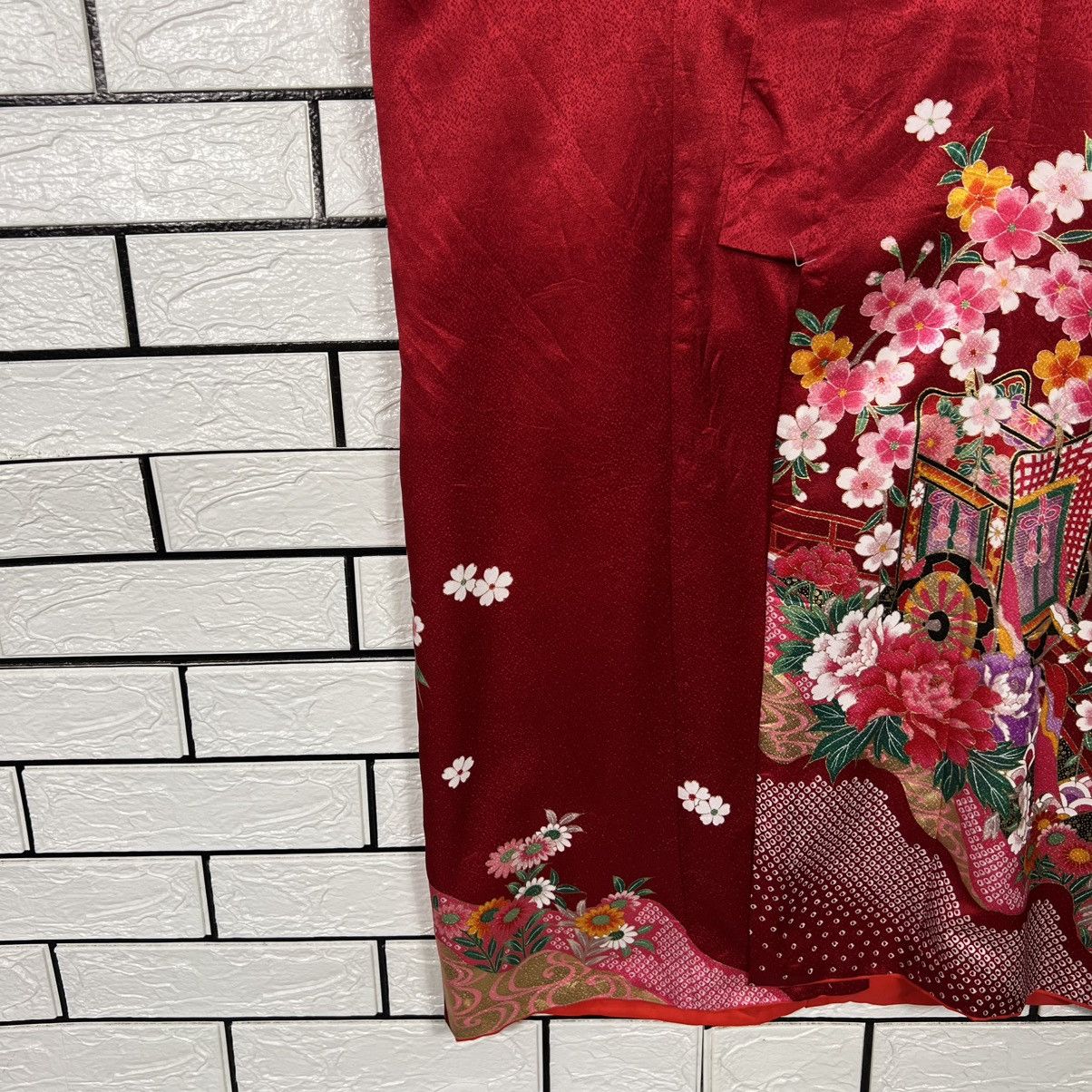 Japanese Brand Embroidered Gosho Guruma Sakura Floral Kimono #4151-C190 Size ONE SIZE - 7 Thumbnail