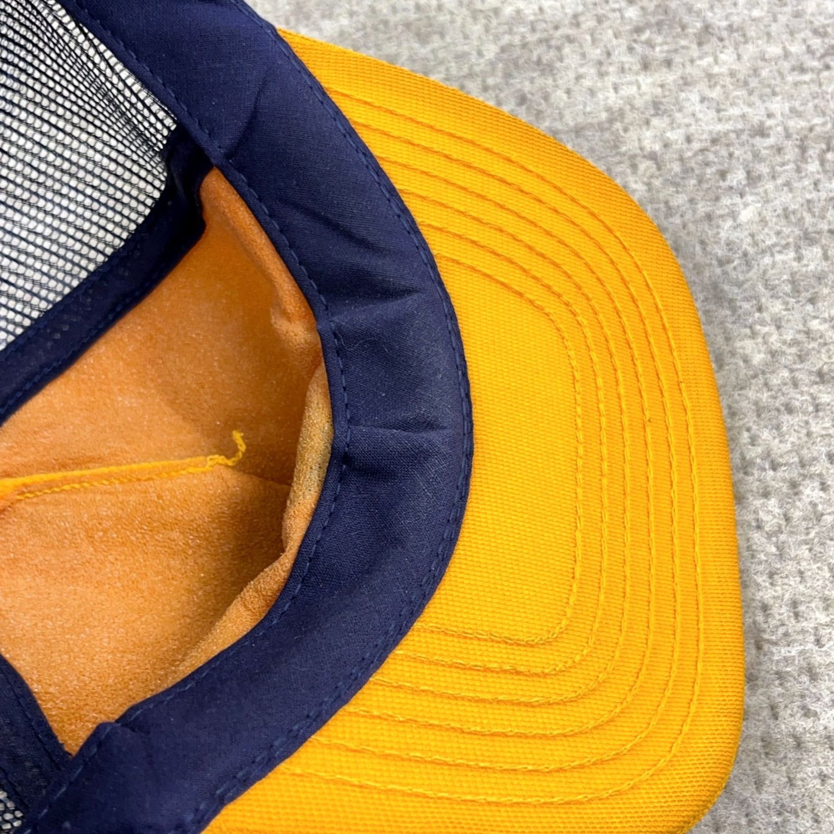Vintage Revised Title: Vintage Lions Club Trucker Hat Cap Made In USA 80s 90s Yellow Blue Kaukauna Custom Size ONE SIZE - 7 Thumbnail