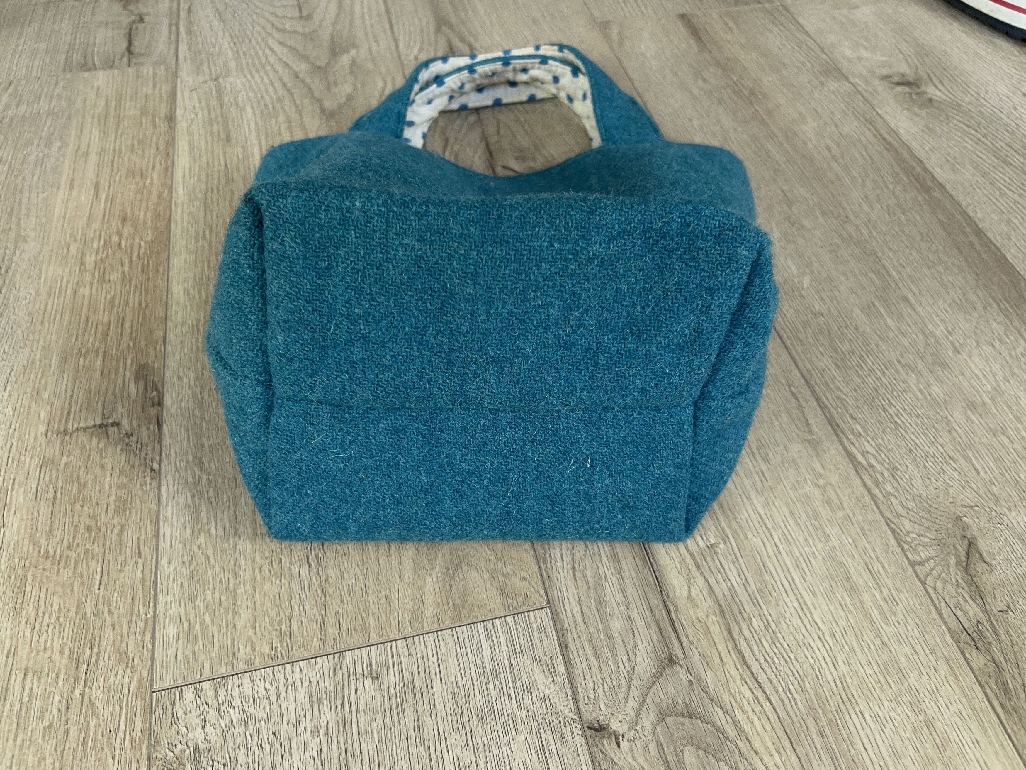 Designer × Harris Tweed Womens Harris Tweed Blue Wool Bag Small Tote Handbag Size ONE SIZE - 7 Thumbnail