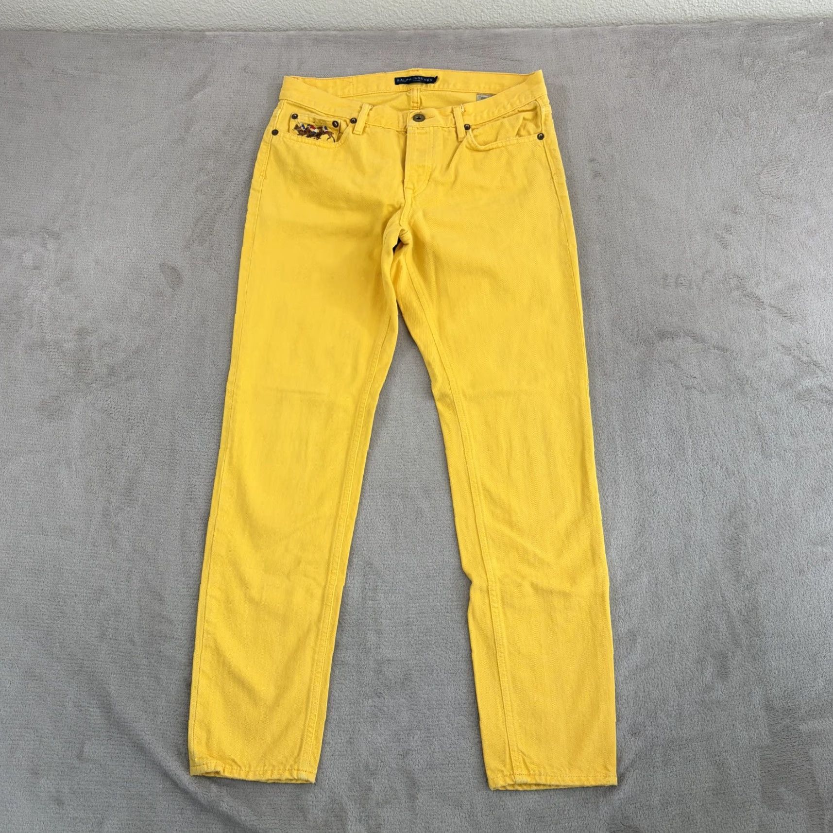 Ralph Lauren Ralph Lauren Thompson 650 Jeans Yellow Women 29 Regular Straight Embroidered 3 Horsemen Denim Cotton Pockets Zip Button Modern Vintage? Size 27" / US 4 / IT 40 - 4 Thumbnail