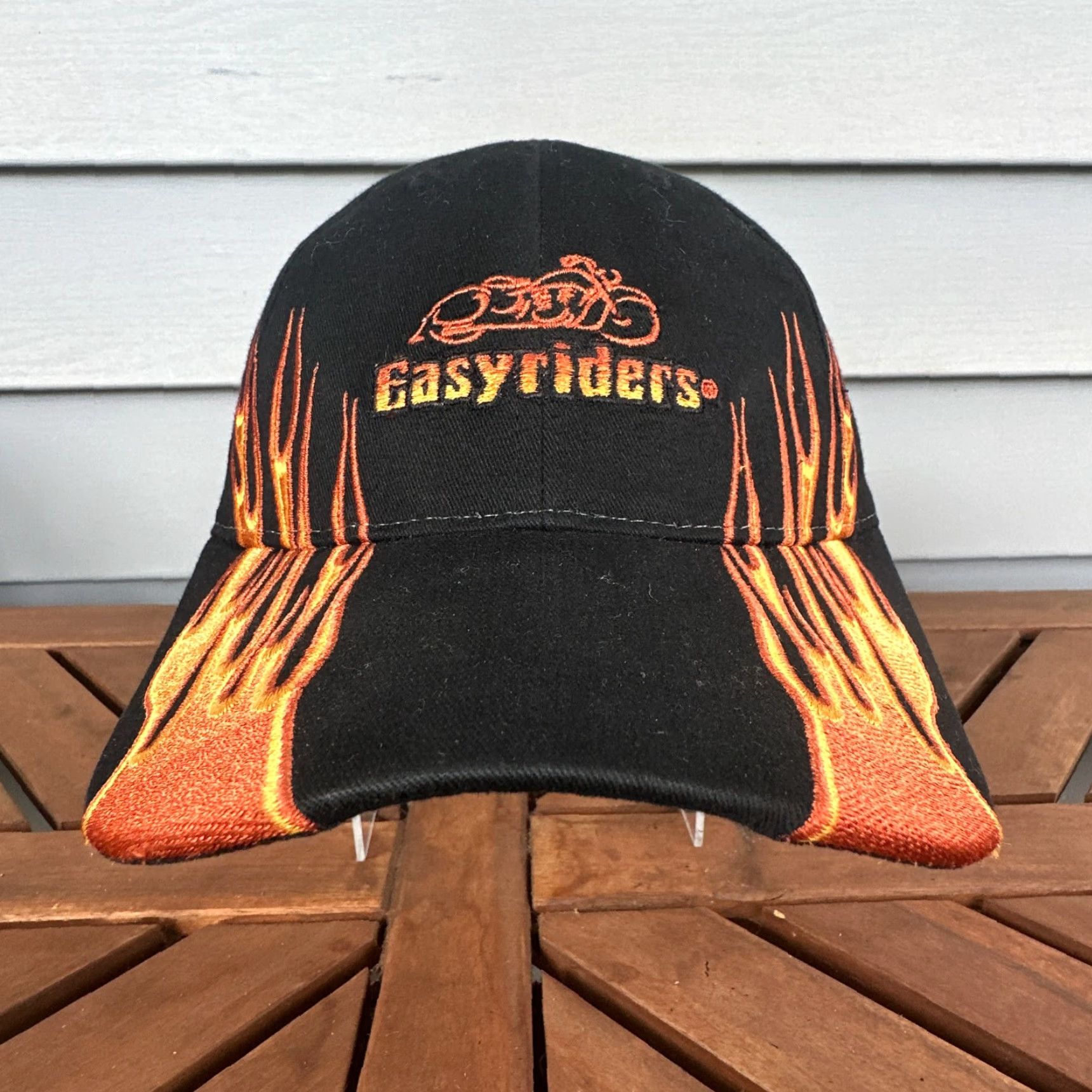 Hard Tail VINTAGE Easyriders Motorcycle Hat Cap Black Flames Embroidered Baseball Cap Men One Size Size ONE SIZE - 2 Thumbnail