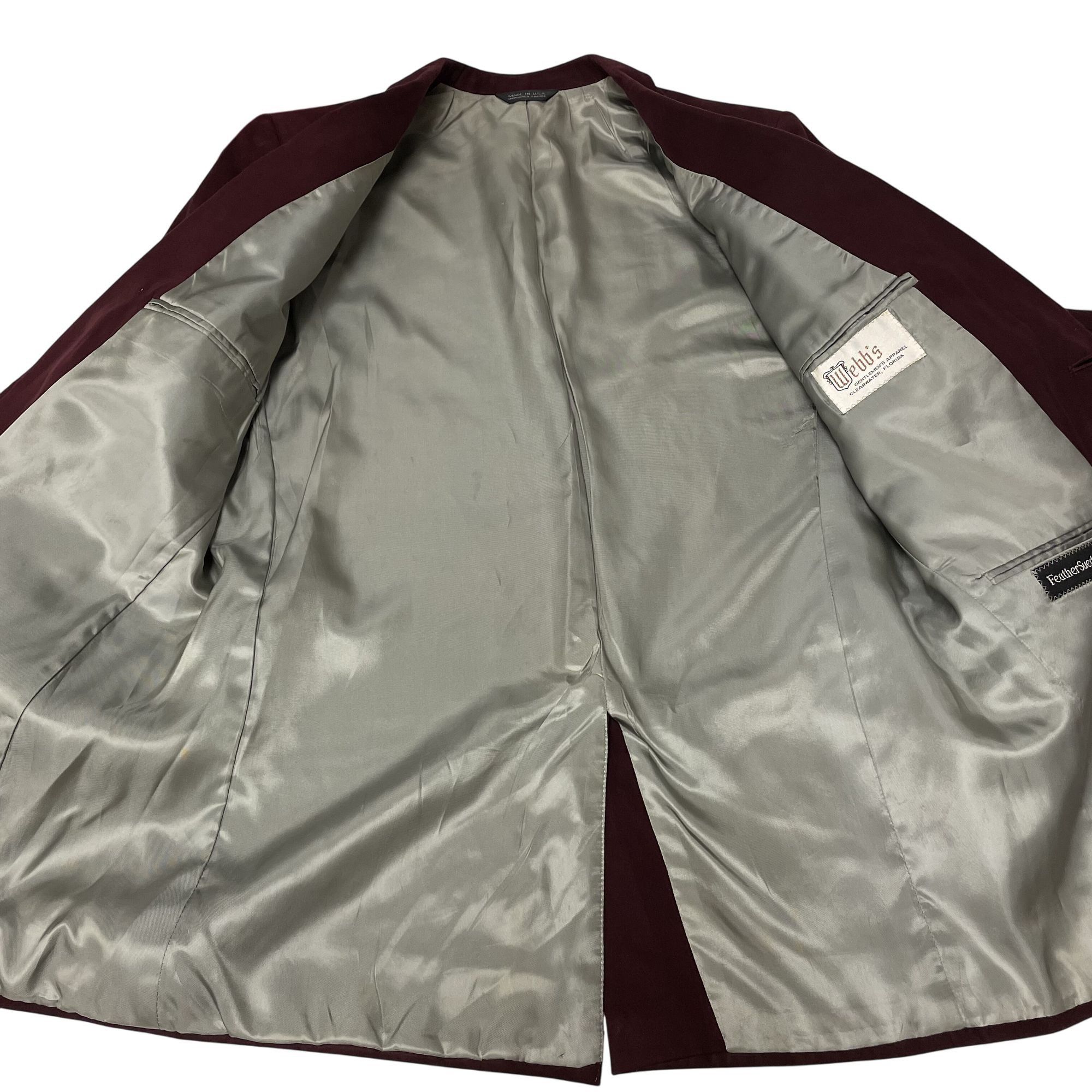 Other Vtg Webbs MAROON Burgundy Sport Coat FEATHER Suede Jacket Size 40R - 4 Thumbnail