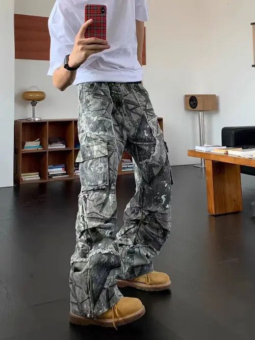 Japanese Brand Vintage camouflage multi-pocket baggy hip-hop street pants Size US 34 / EU 50 - 1 Thumbnail