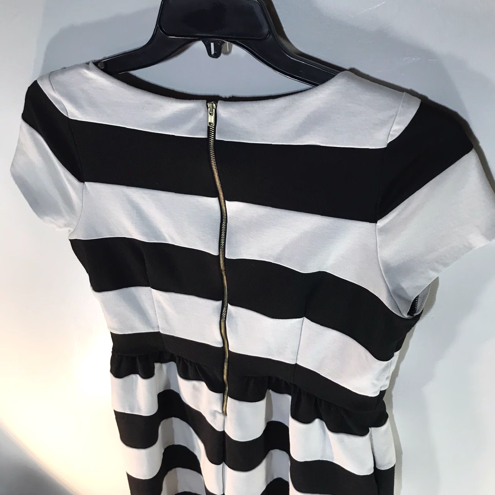 Vintage Elle Dress Womens 12 Size Striped Black & White Knee At Blk/Wht Striped Dress 12 Size XL / US 12-14 / IT 48-50 - 5 Thumbnail