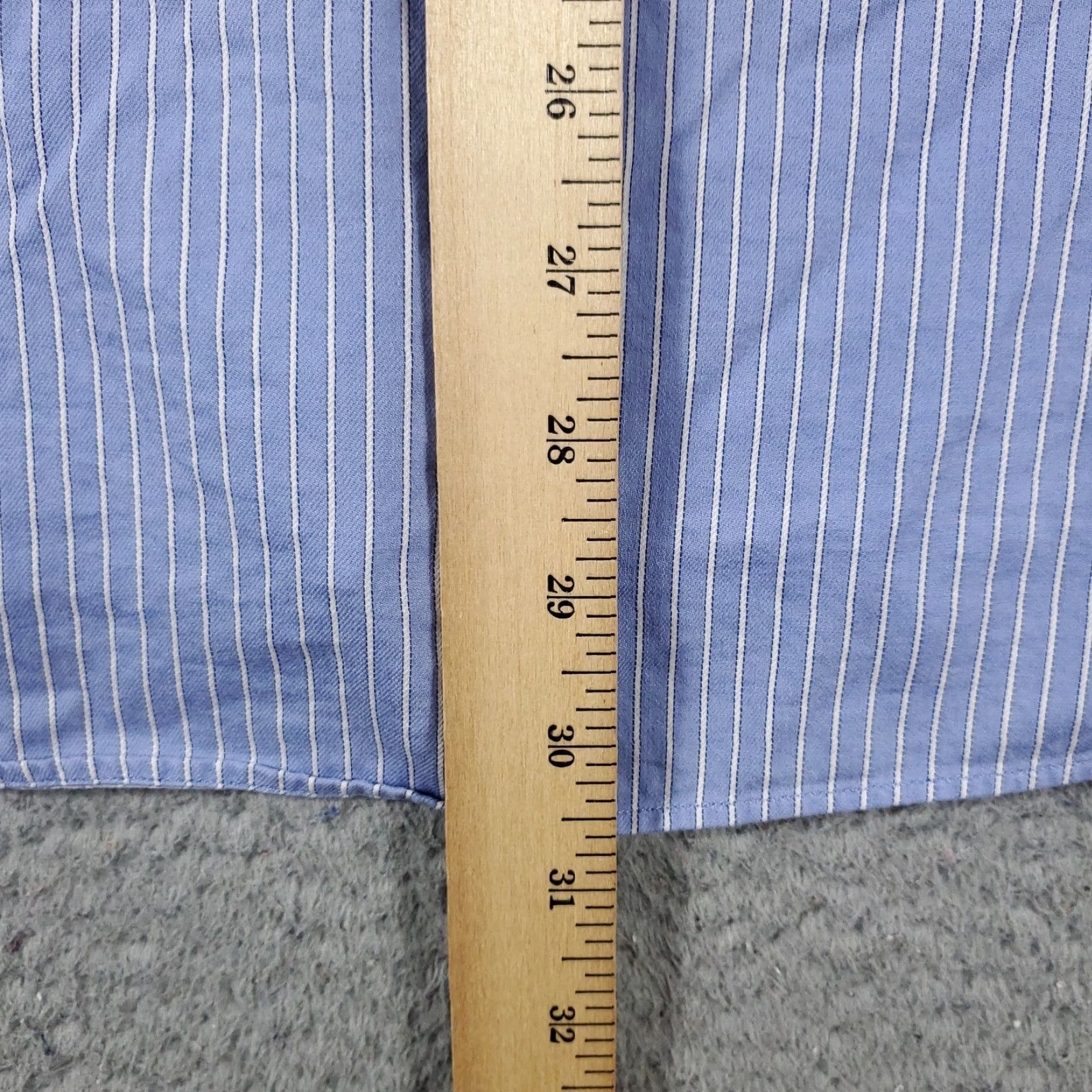 Tommy Hilfiger Tommy Hilfiger Dress Shirt Mens 15.5 Blue Striped Button Up Long Sleeve Casual Business Regular Size 40R - 4 Thumbnail