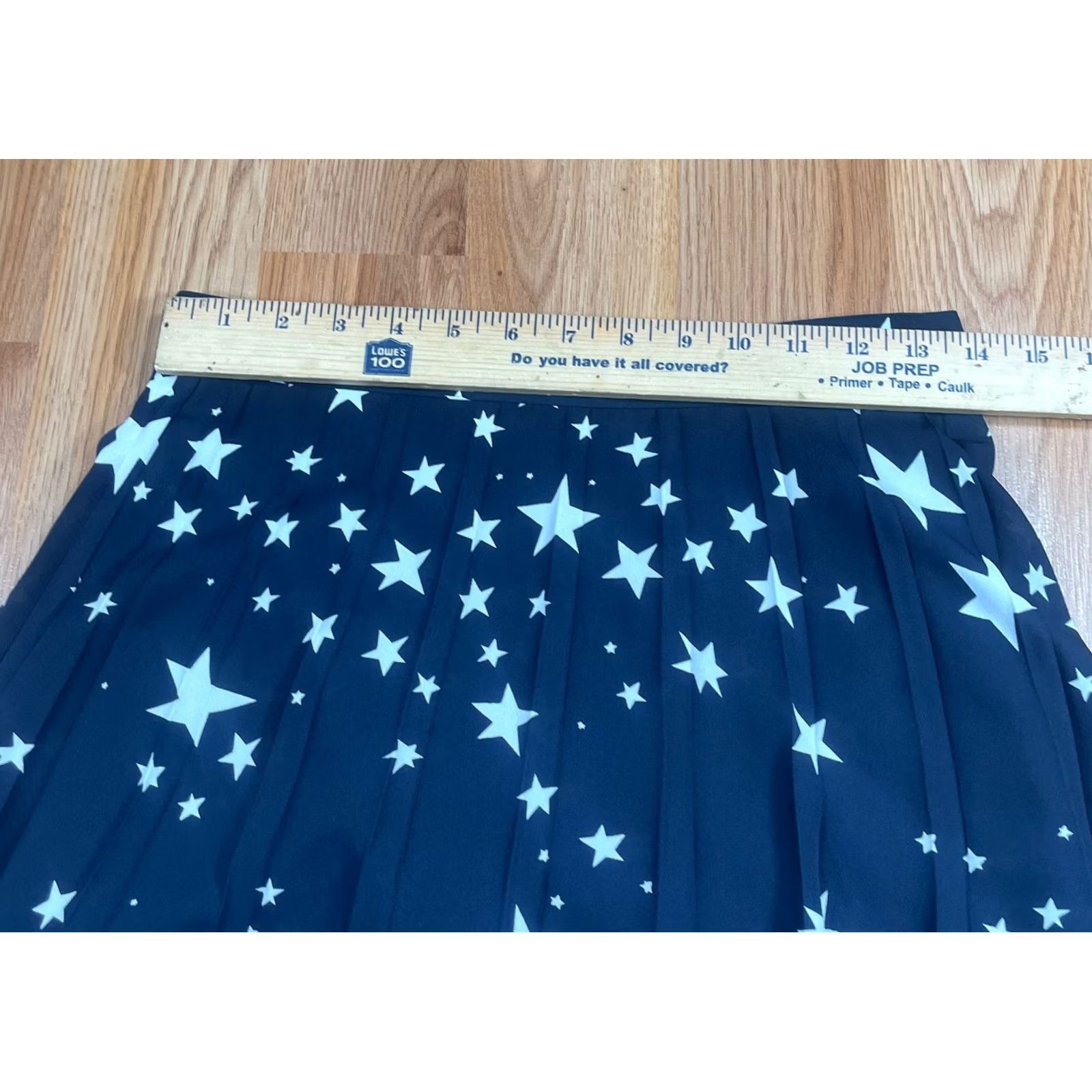 Vintage J Crew Skirt Womens 2 Navy Pull-on Zipper Pocket Above Knee Length Polyester NWT Blue Star Pattern All Seasons Pockets Womens Skirt 2 Navy Size 26" / US 2 / IT 38 - 5 Thumbnail