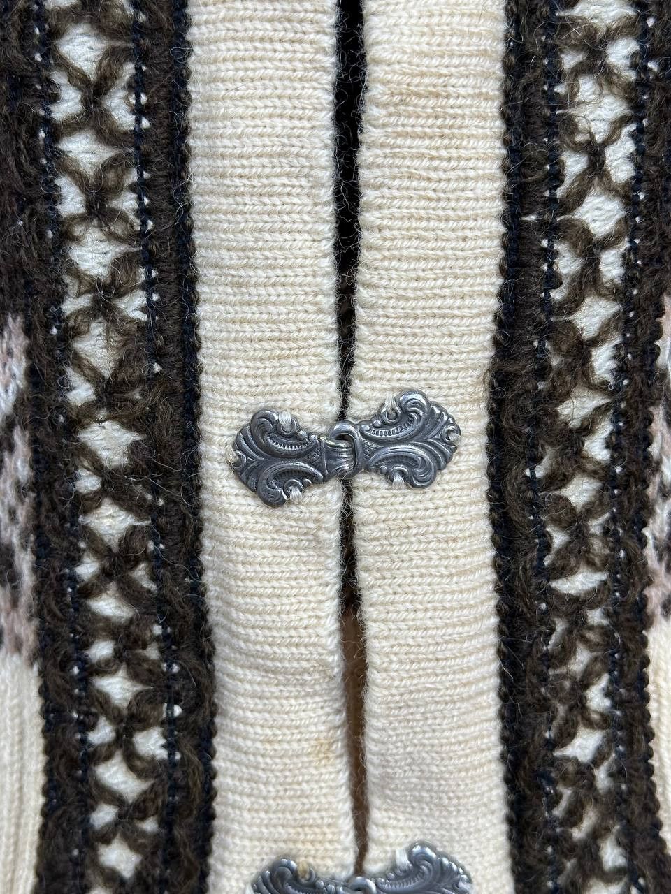 Vintage Nordstrikk Norway Wool Cardigan Pewter Clasp Nordic Isle Size M / US 6-8 / IT 42-44 - 11 Thumbnail