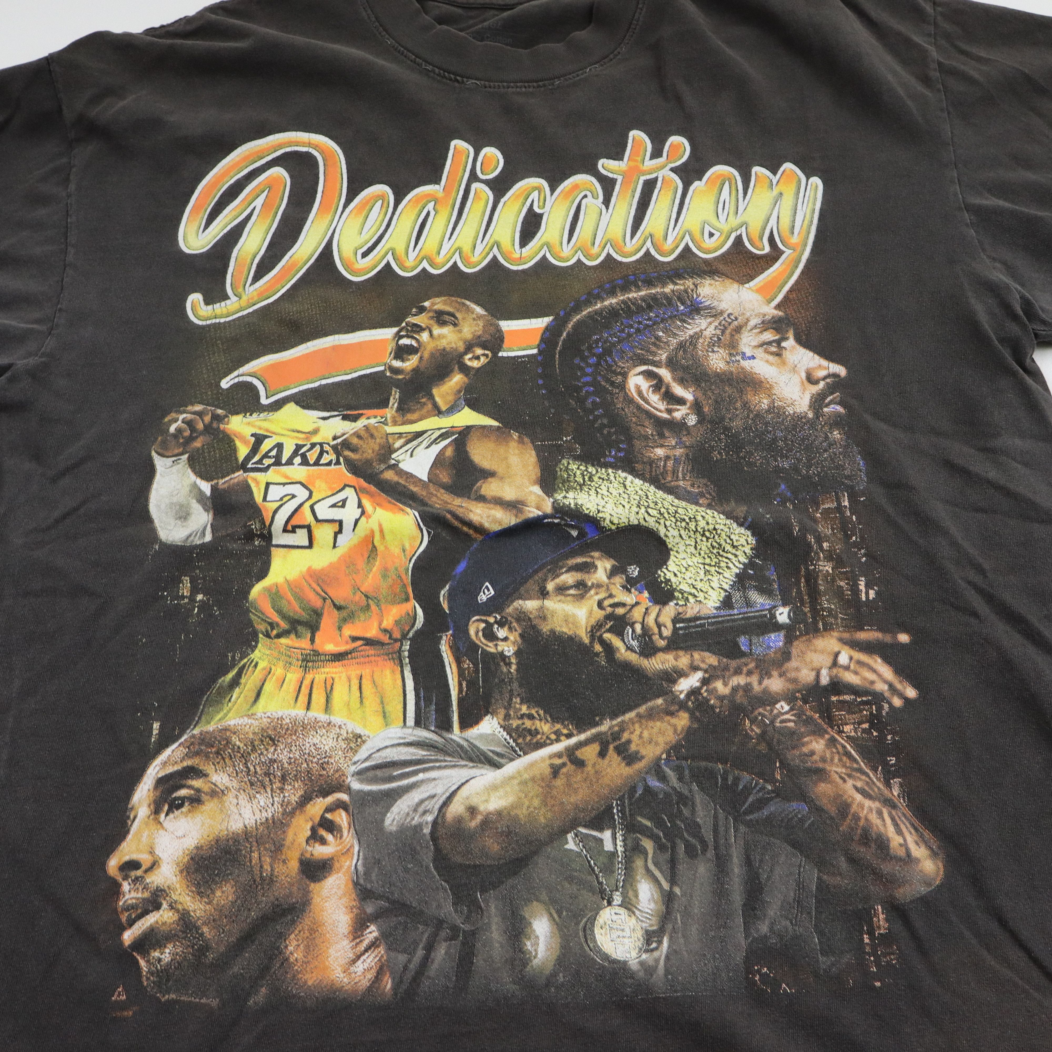 Vintage Kobe Bryant Nipsy Hussle Dedication Rap Tee Made In USA Size US L / EU 52-54 / 3 - 3 Thumbnail