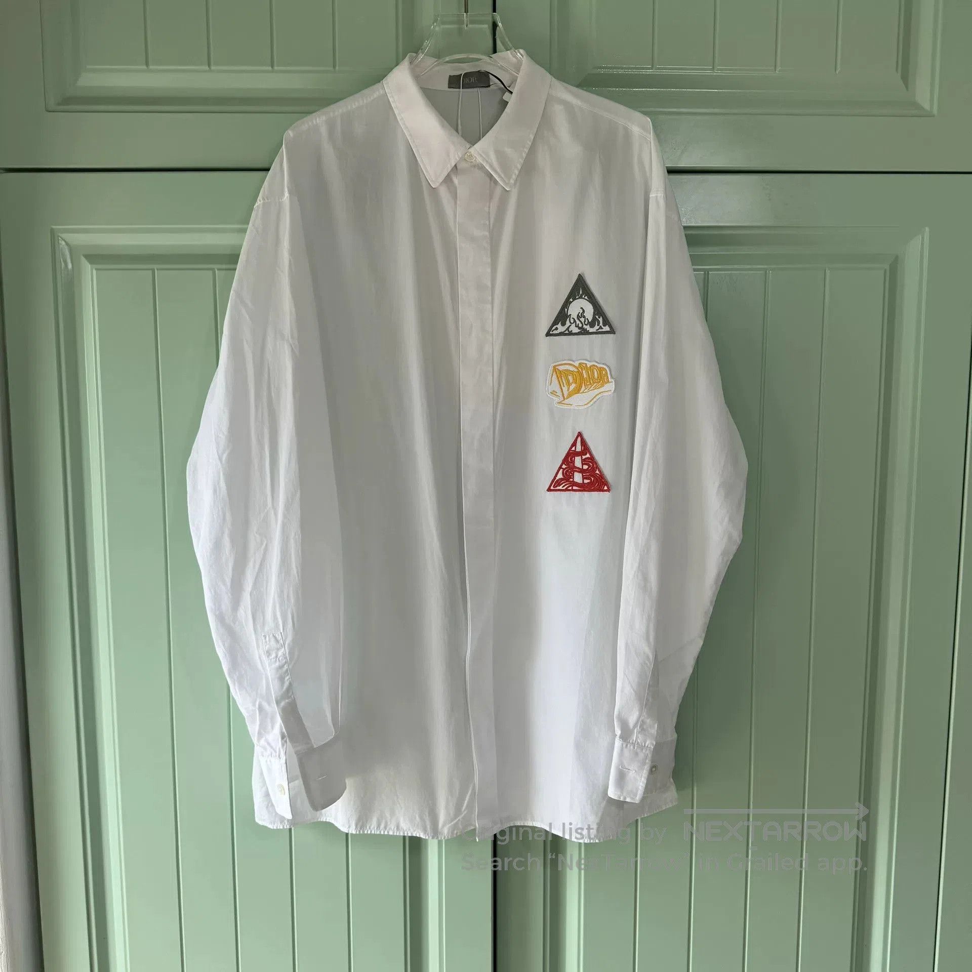 Dior Dior White Triangle Embroidery Shirt. Size S / US 4 / IT 40 - 1 Thumbnail