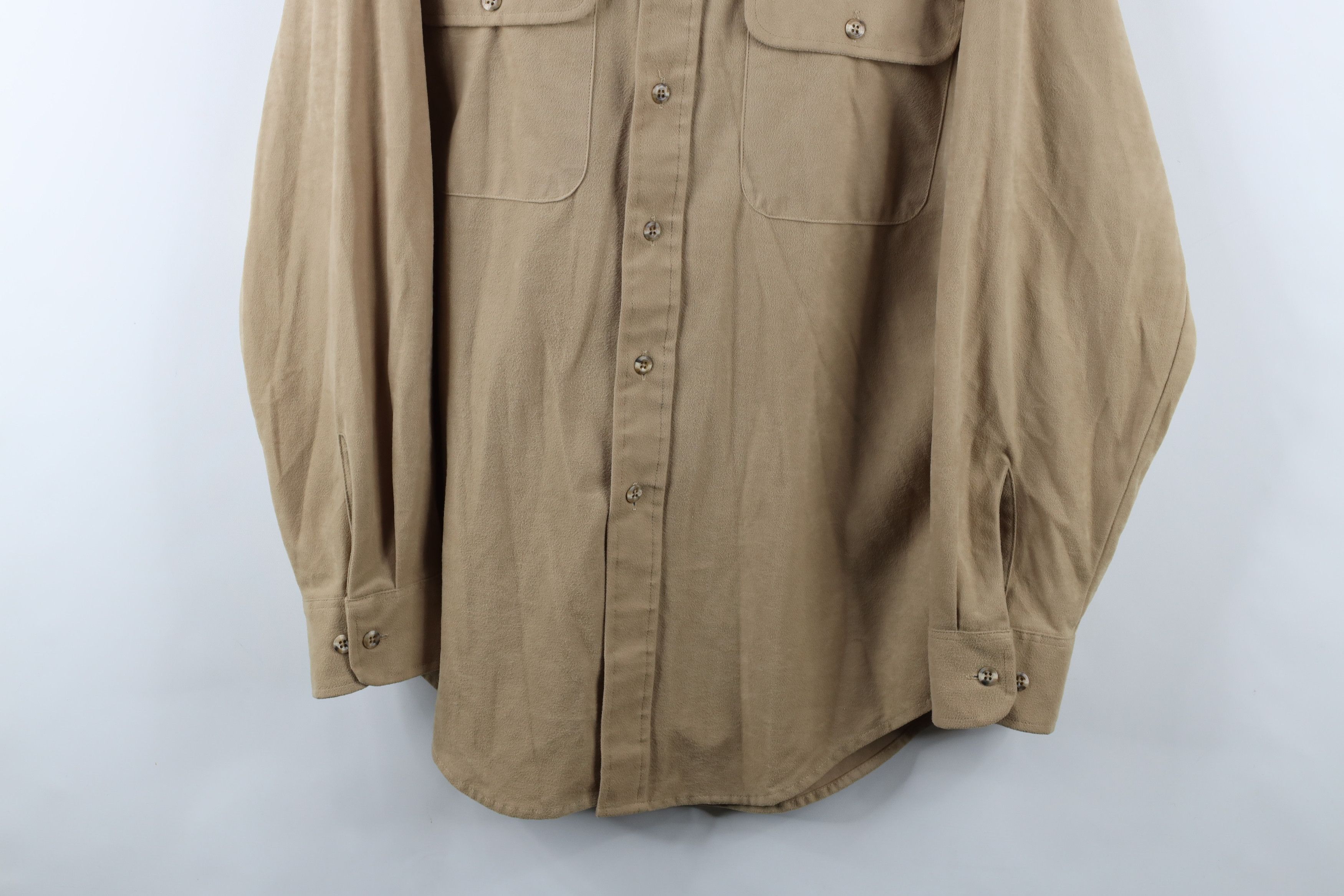 Vintage Vintage 70s Streetwear Cloth Collared Button Shirt Beige Size US L / EU 52-54 / 3 - 3 Thumbnail