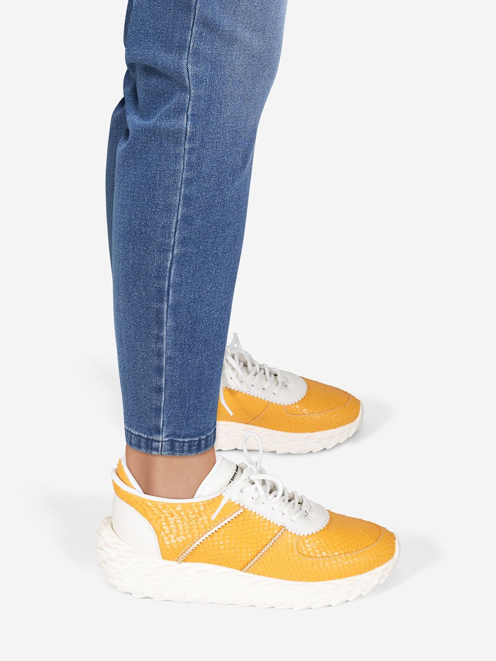 Giuseppe Zanotti Yellow Leather Urchin Trainers Size US 8.5 / IT 38.5 - 1 Thumbnail