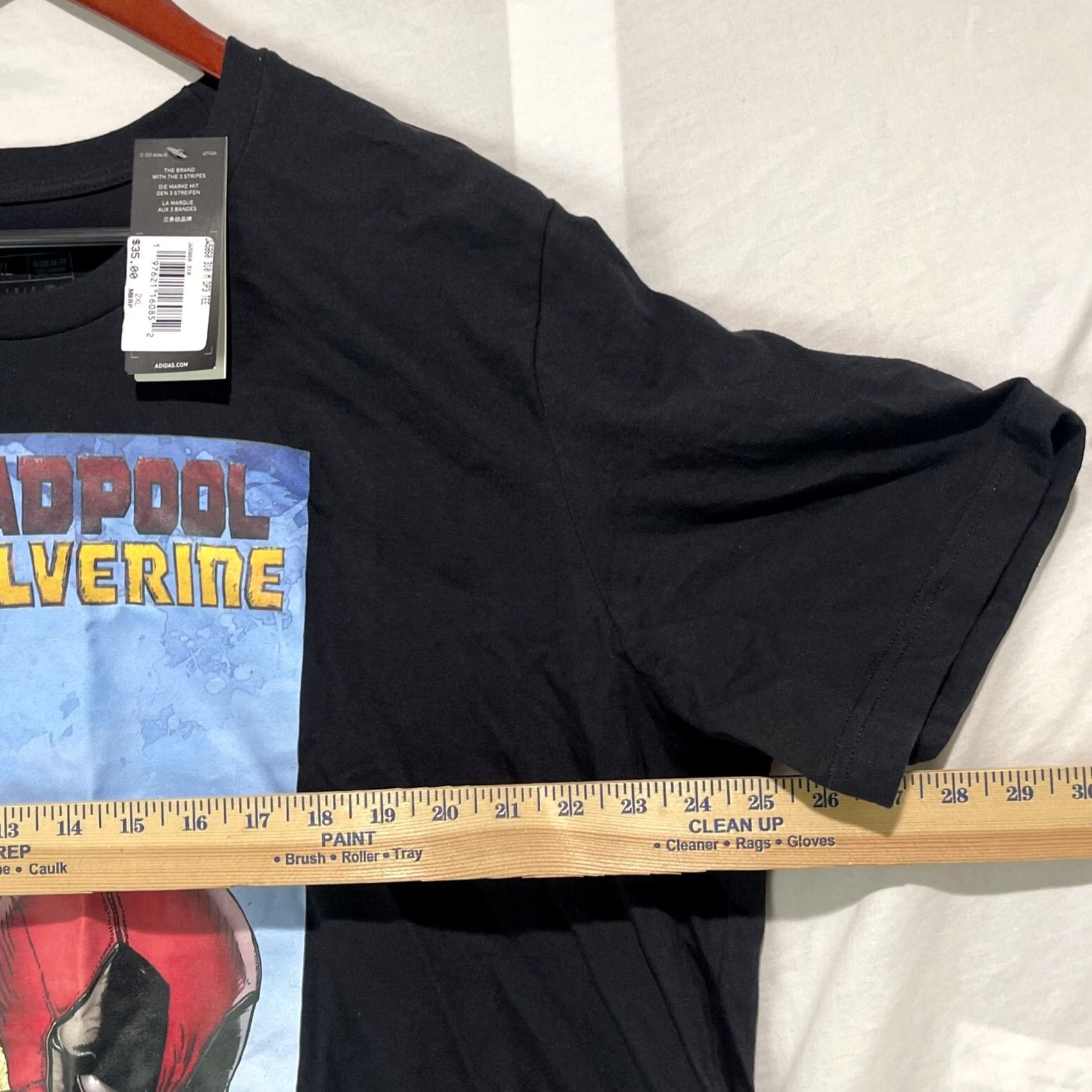 Adidas Deadpool Wolverine Shirt Mens 2XL Black Adidas Marvel Superheroes Comic Cover Shirt Size US XXL / EU 58 / 5 - 7 Thumbnail
