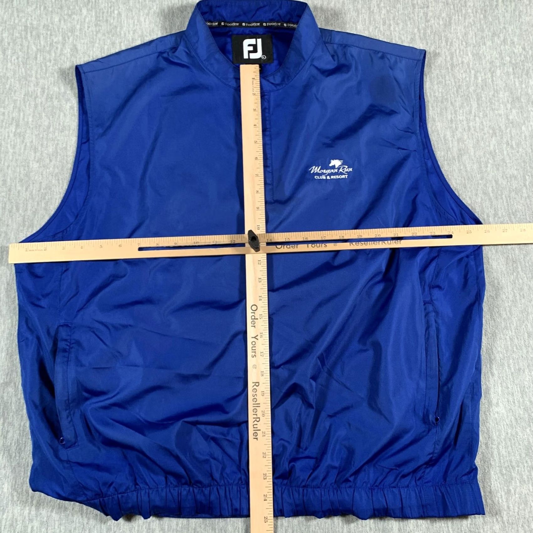 Footjoy FootJoy Vest Mens L Blue Morgan Run Club & Resort Windbreaker Pullover Quarter Zip Pockets Golf Size US L / EU 52-54 / 3 - 7 Thumbnail