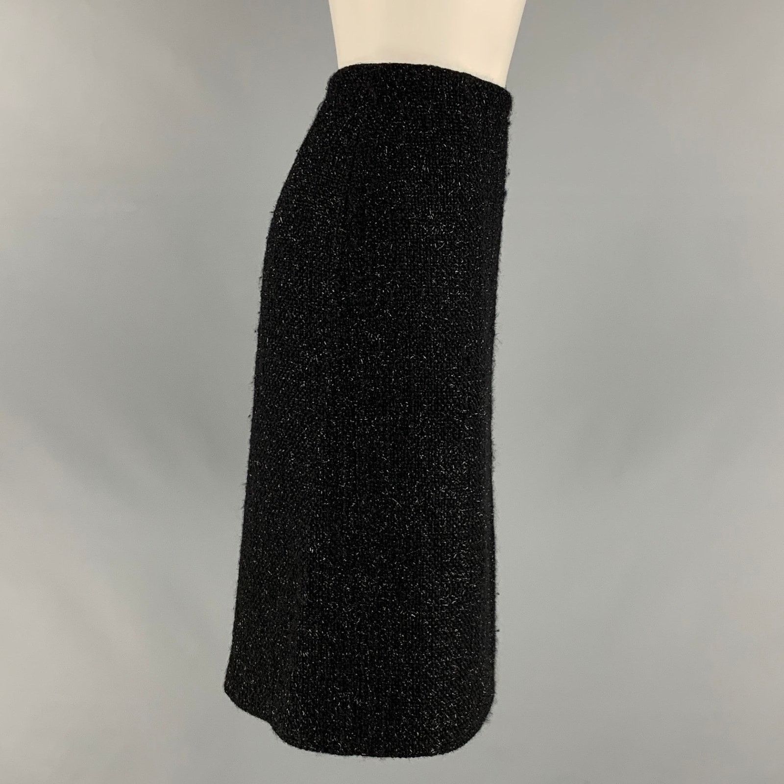 Other GUNEX Size 8 Black Shiny A-Line Skirt Size 30" / US 8 / IT 44 - 3 Thumbnail