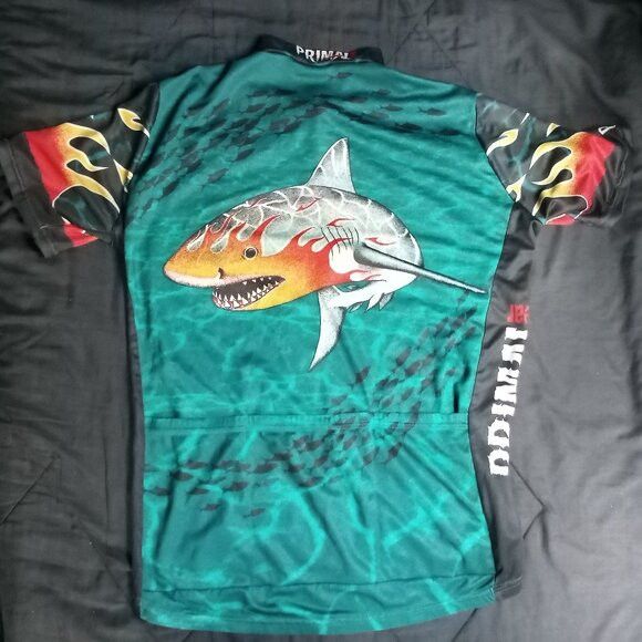 Other Vintage Primal Wear Shark Fire Flames Cycling Jersey Size US XL / EU 56 / 4 - 4 Thumbnail